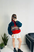 AZtec Teal And red 90's Fleece Size L