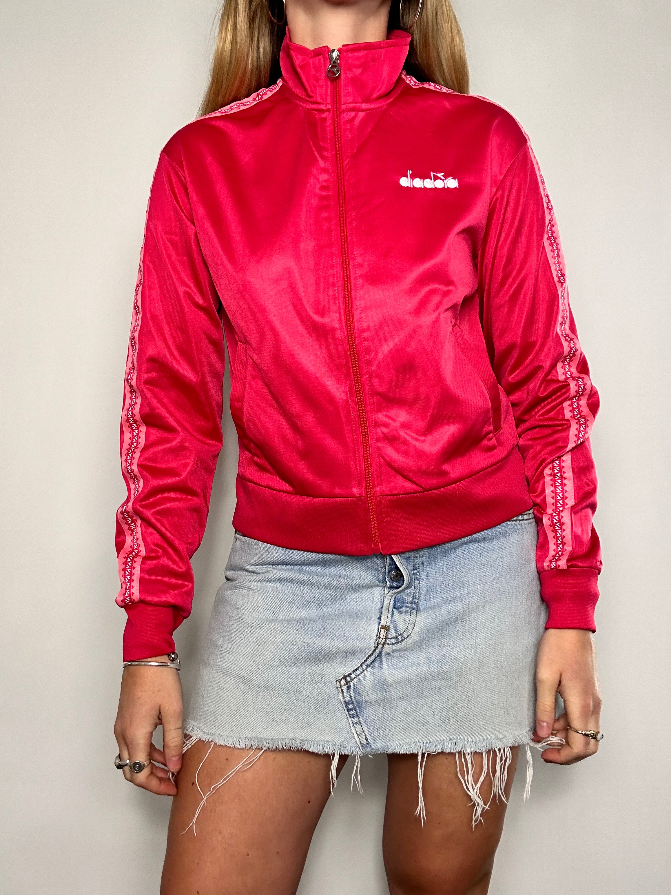 Pink Diadora Track Top Size 8