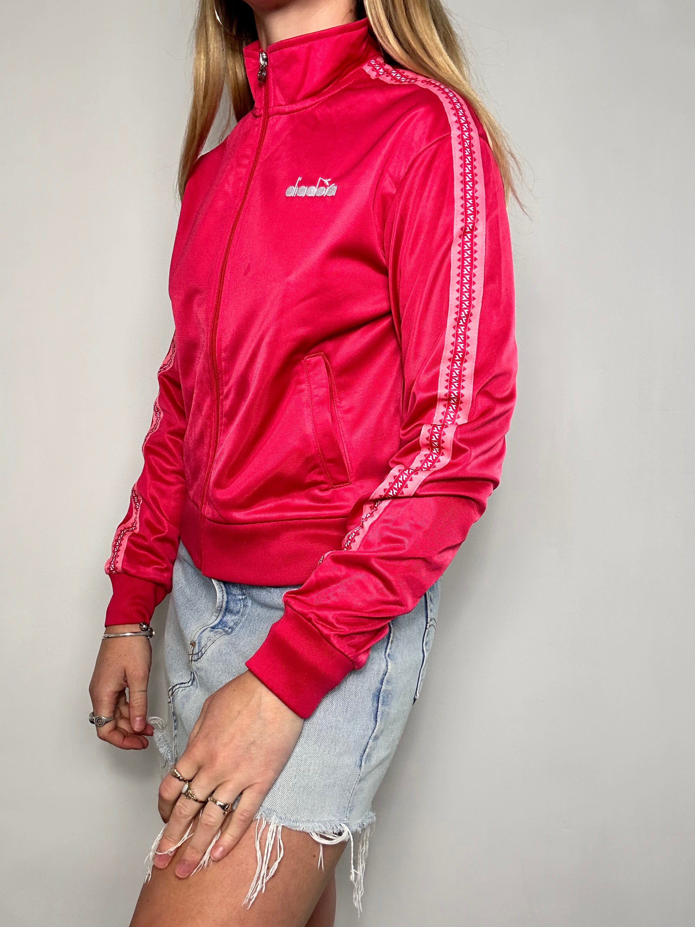 Pink Diadora Track Top Size 8