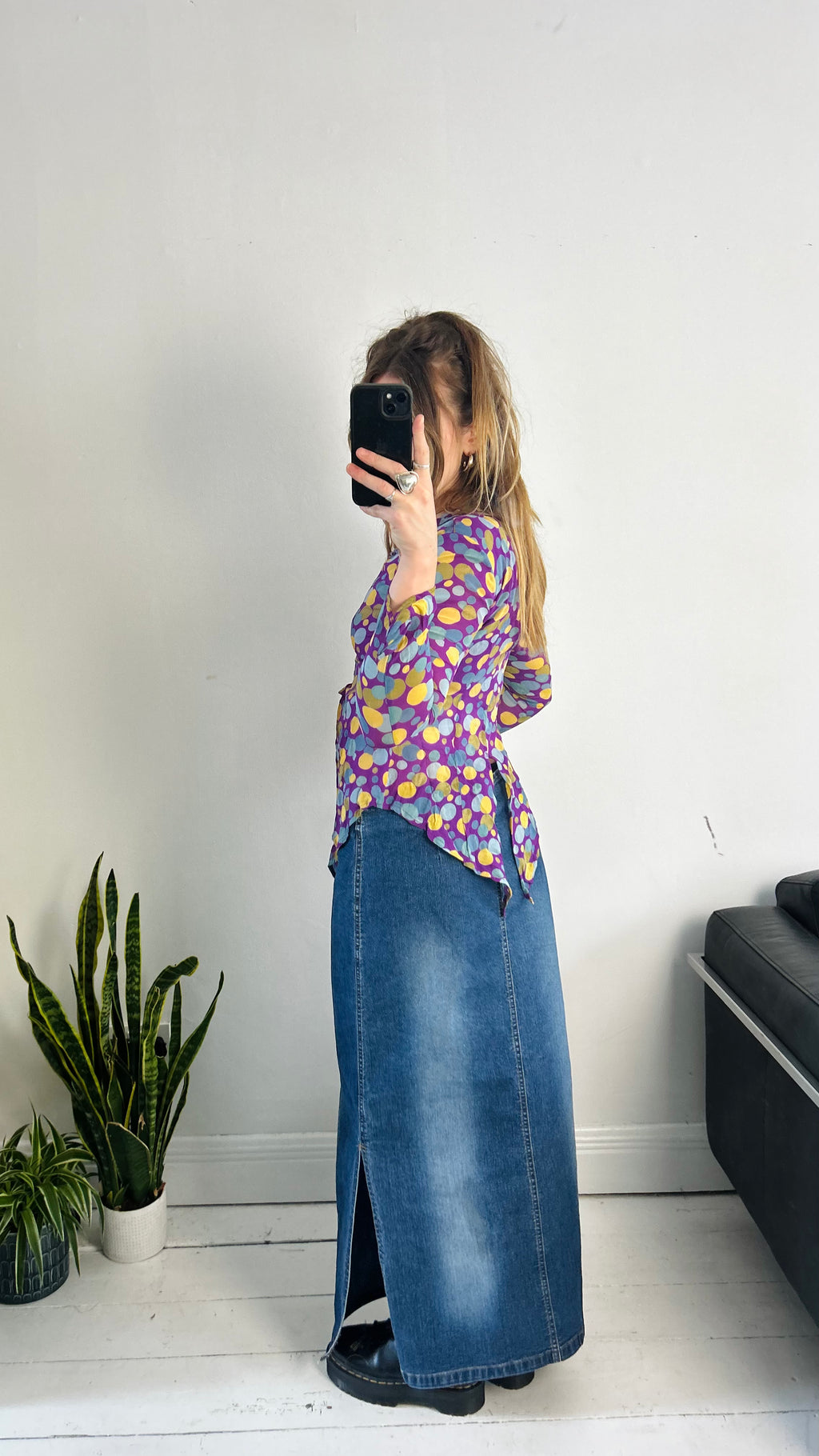 Y2k Denim Maxi Skirt Size 14