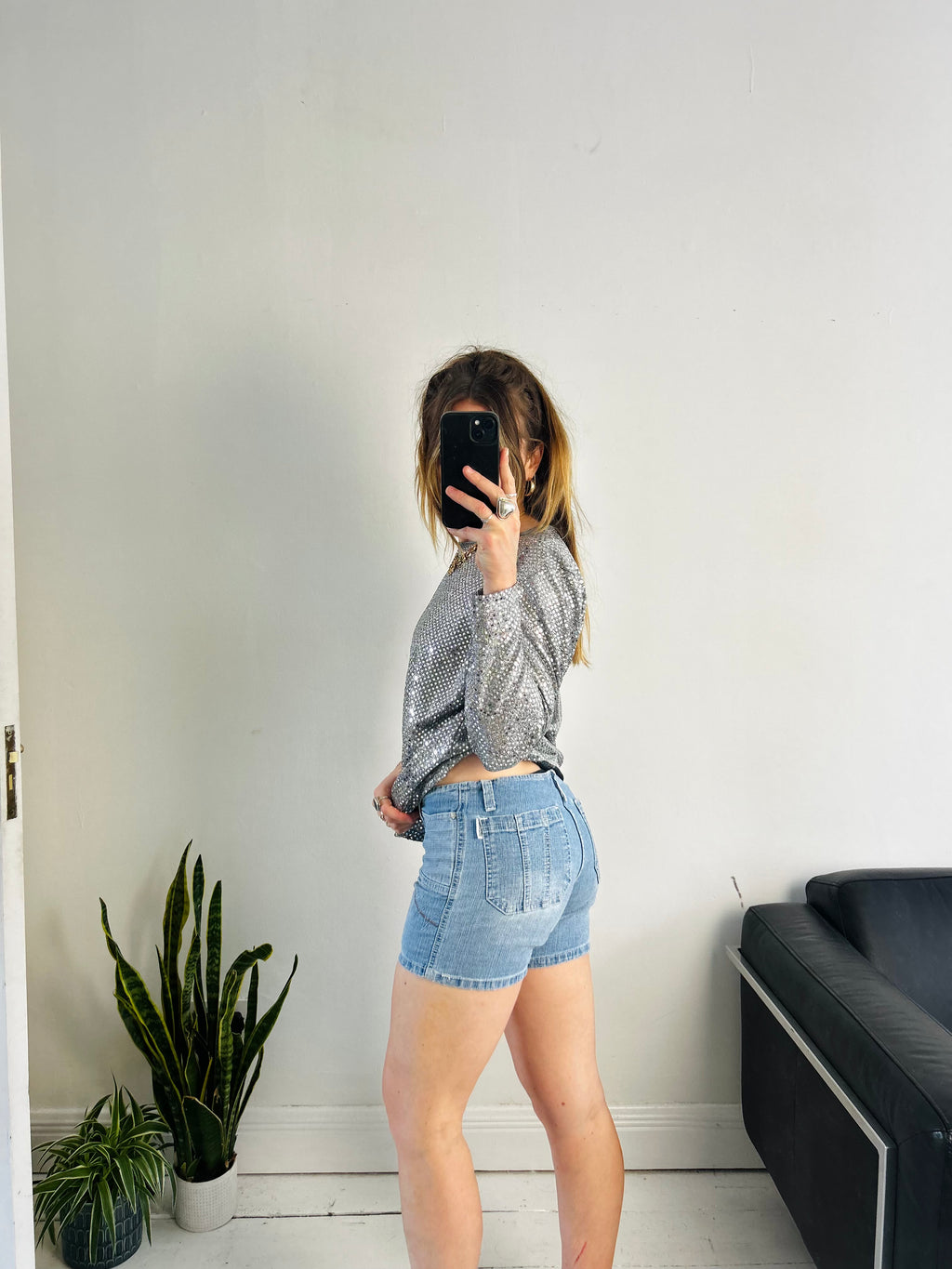 Denim Y2k Micro Shorts Size 8/10