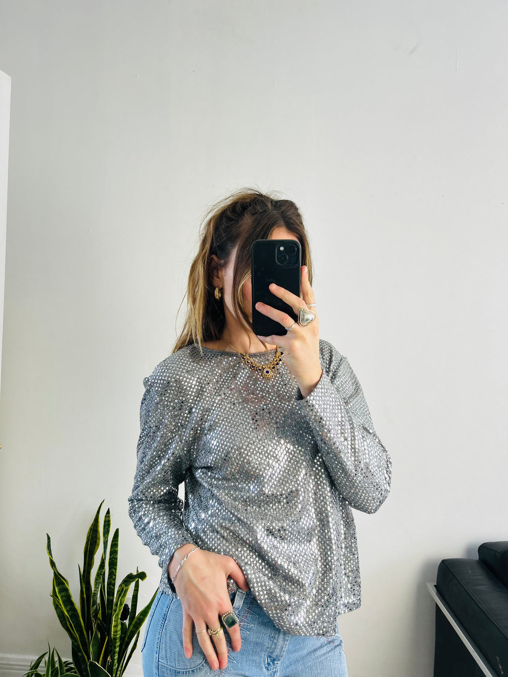 Sequin80's Long Sleeve top Size 12