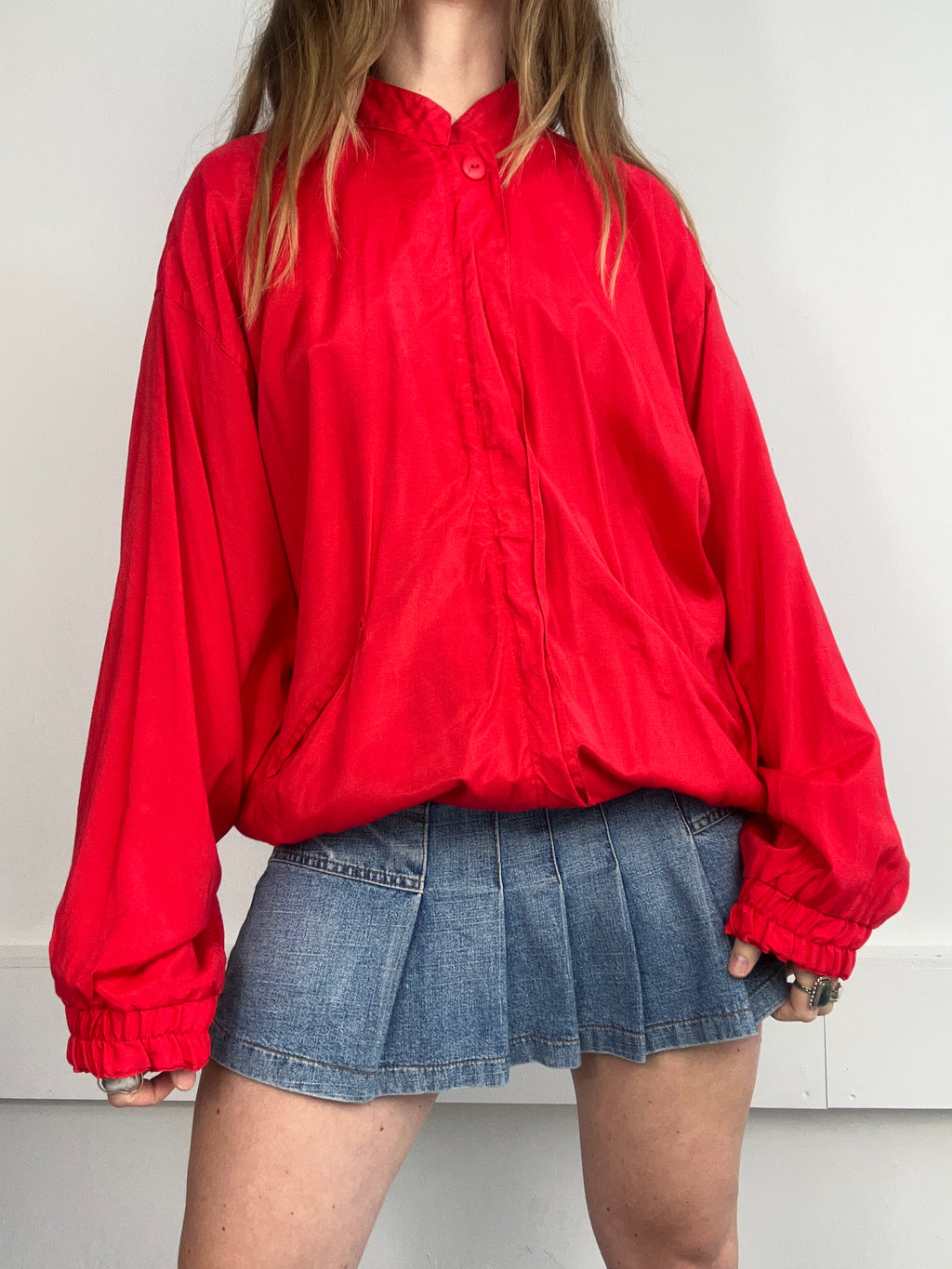 Red 80's Bomber Jacket Size L