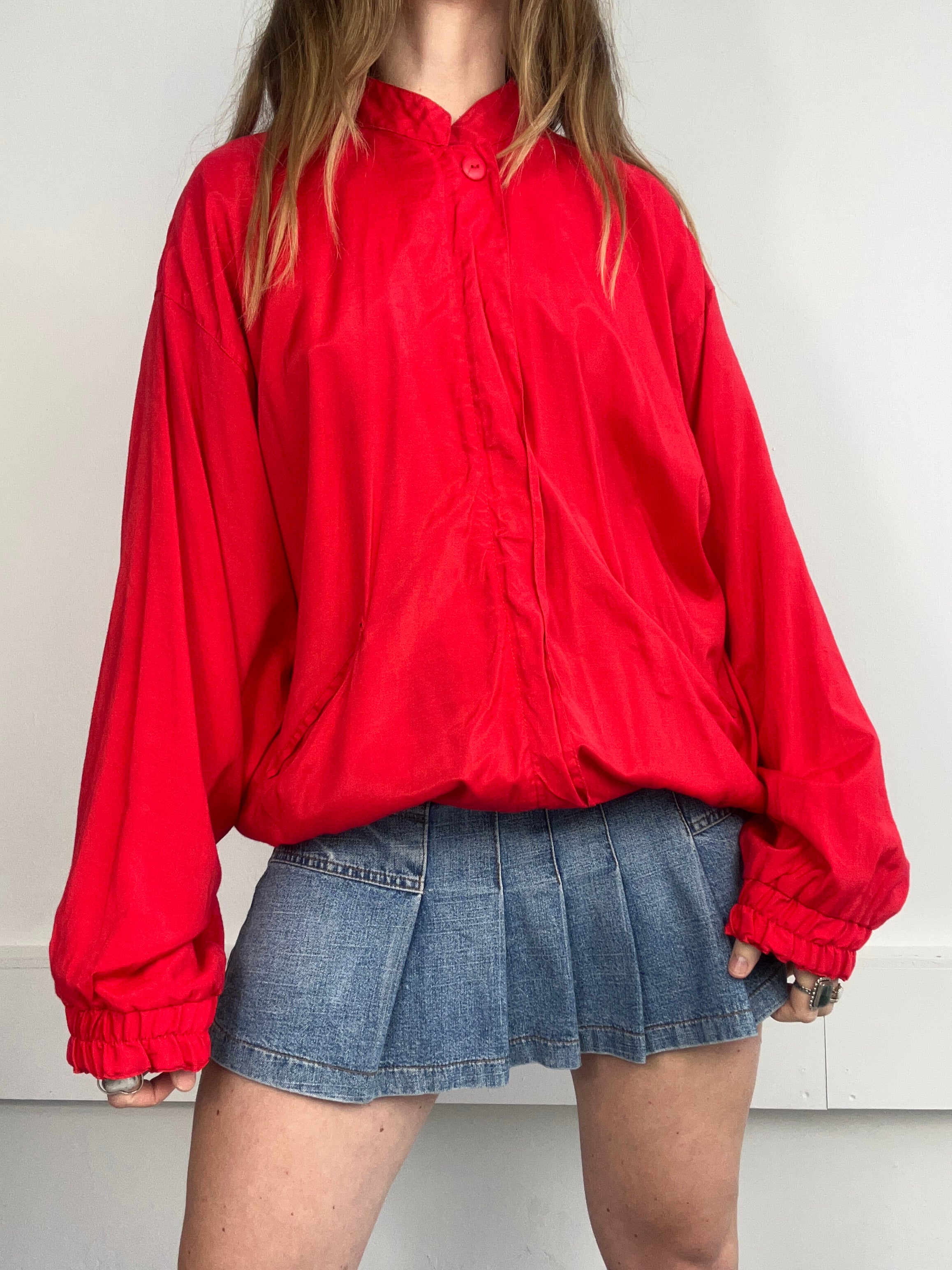 Red 80's Bomber Jacket Size L