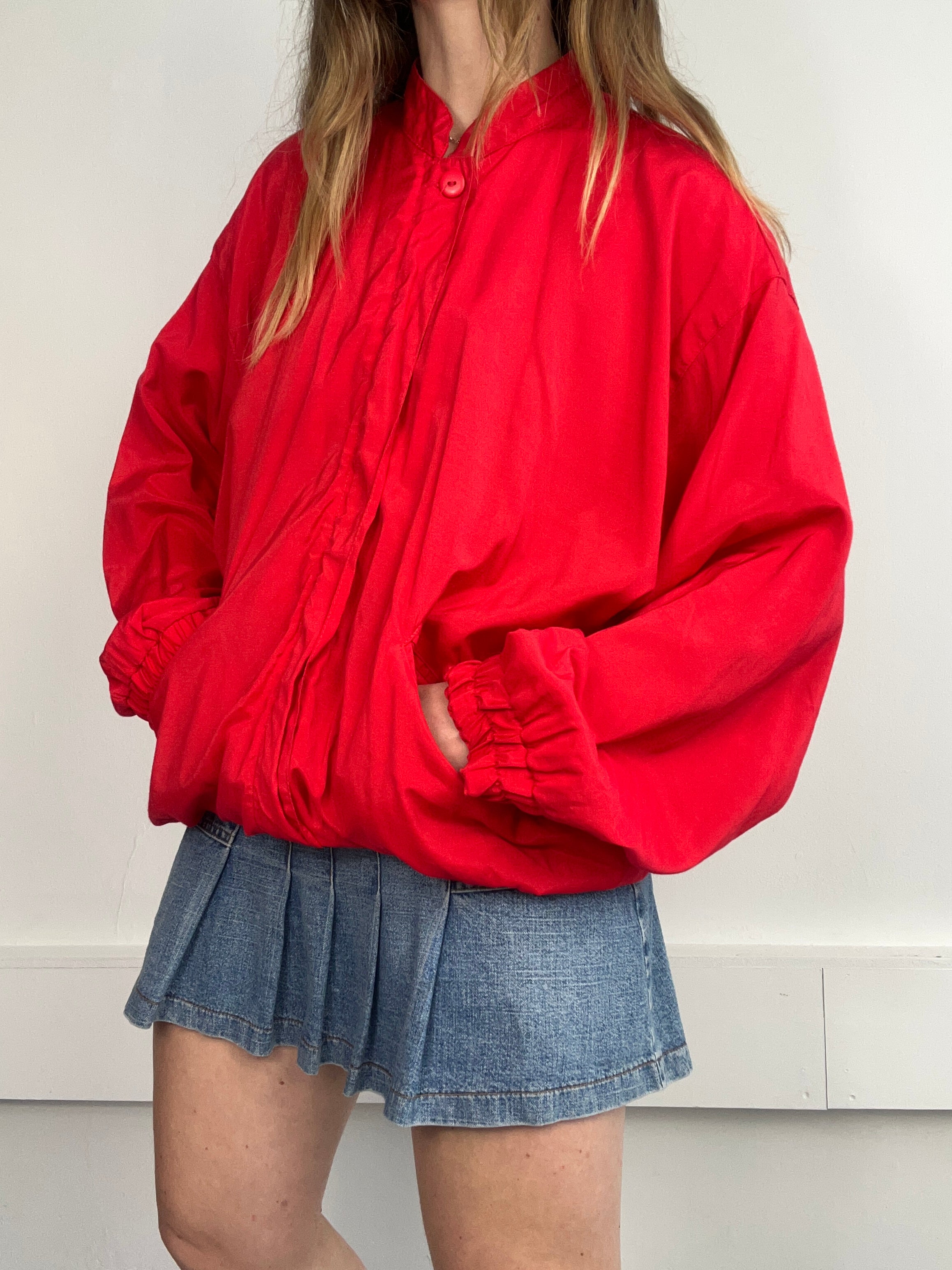 Red 80's Bomber Jacket Size L