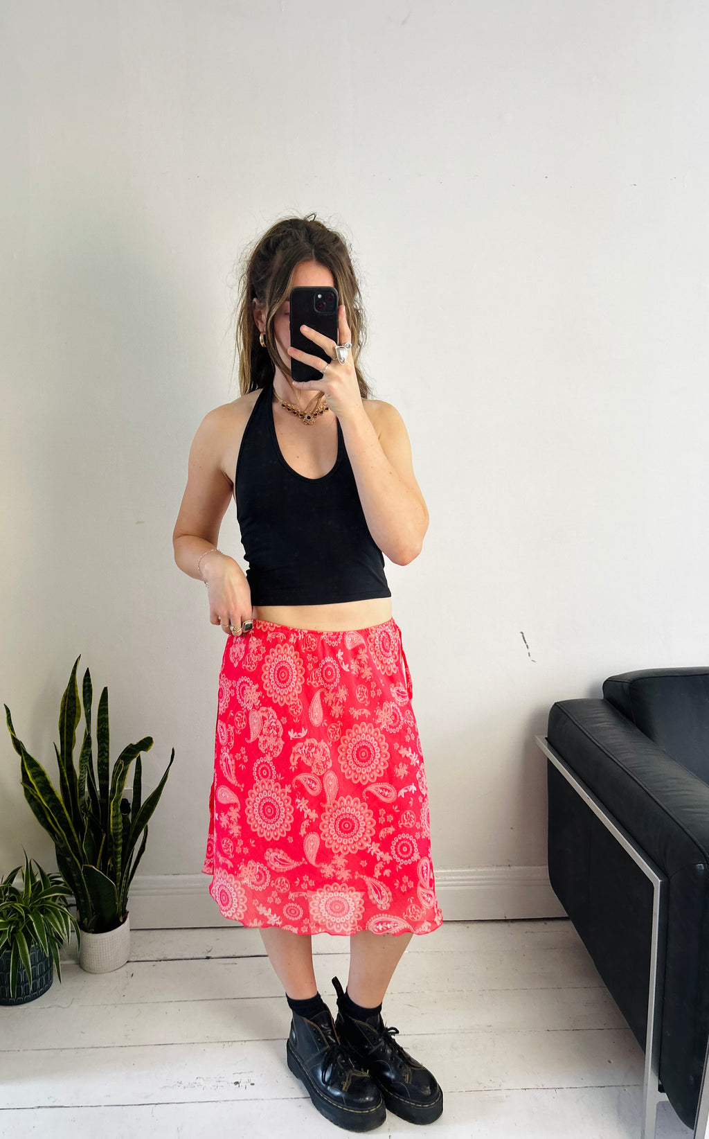 Y2k Midi Skirt Super Stretch Size 12/14