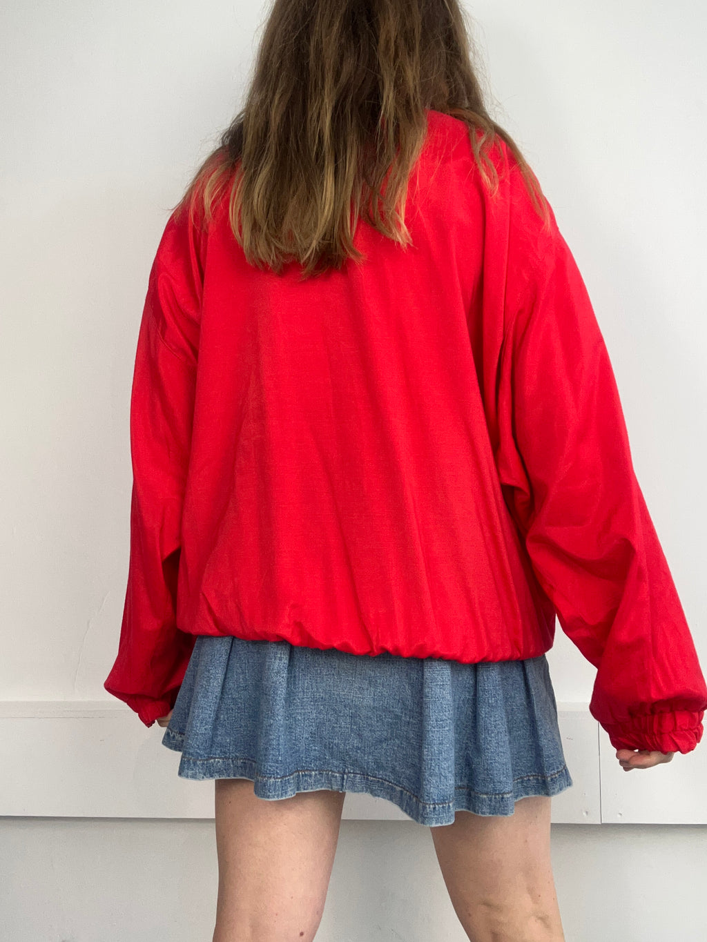 Red 80's Bomber Jacket Size L