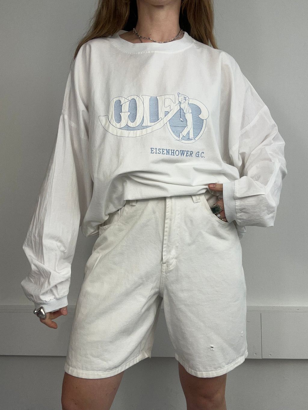 White 90's Golf Sweater Size L