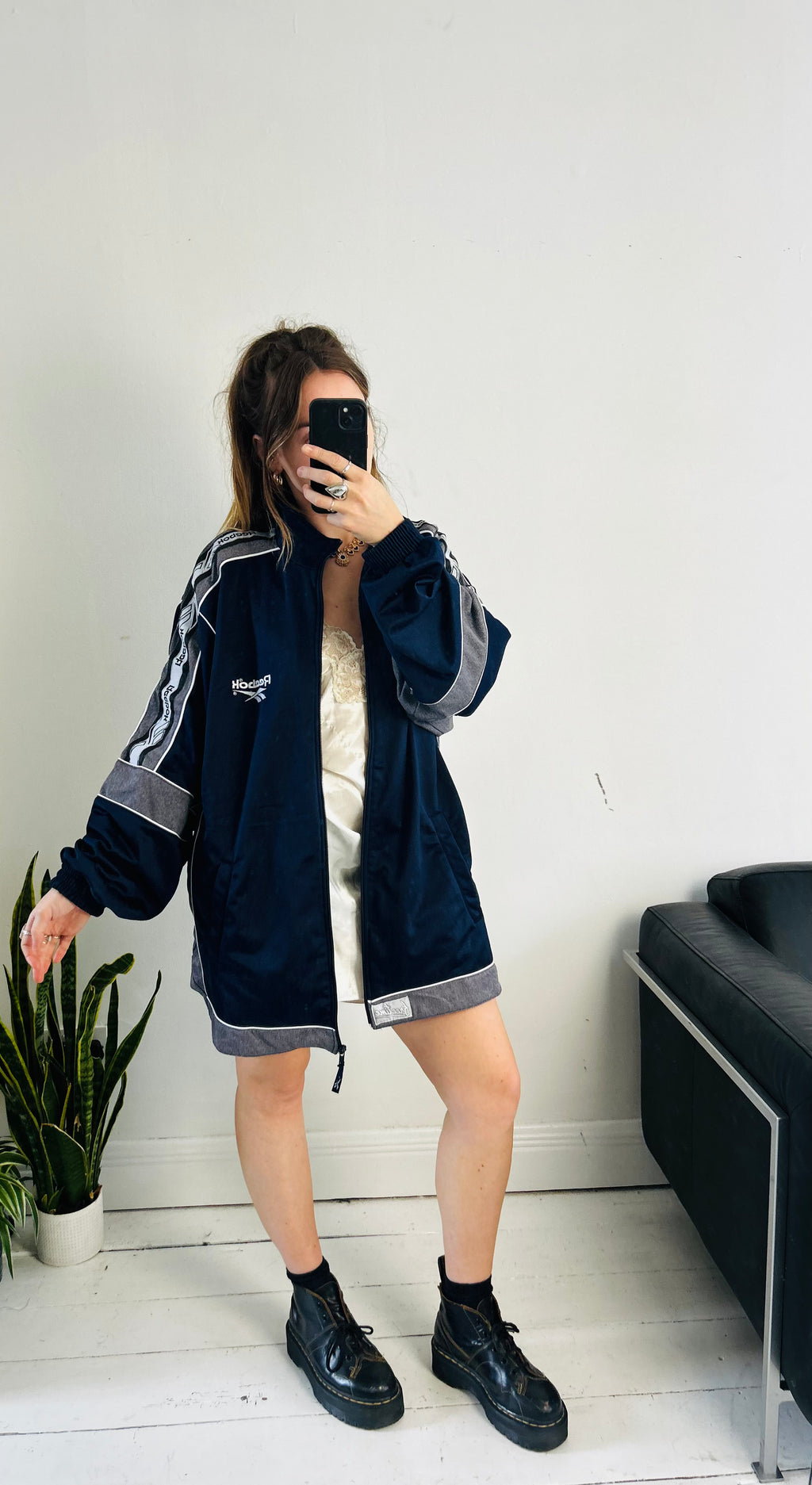 Reebok Navy Track Jacket Size Xl