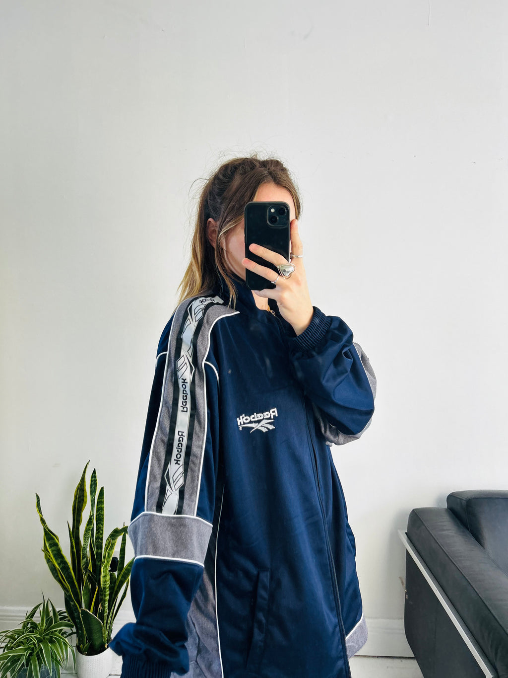 Reebok Navy Track Jacket Size Xl