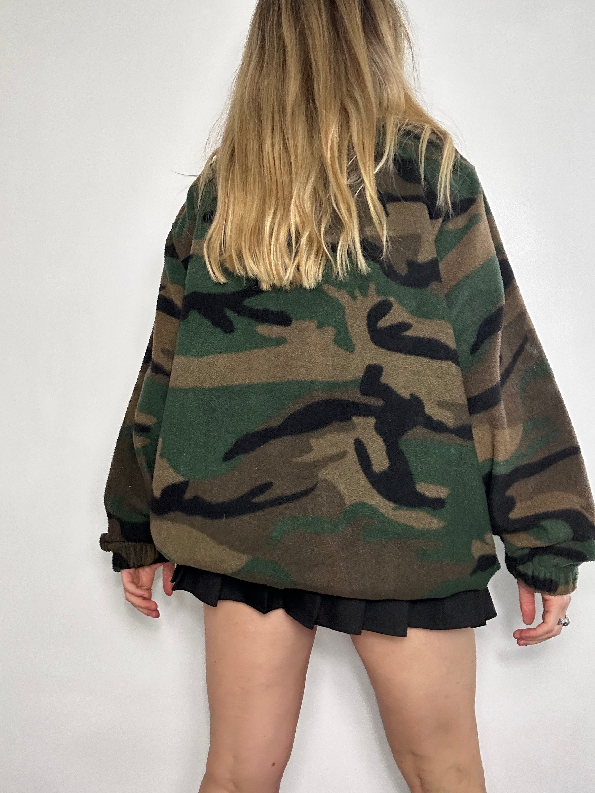 Kaki Camo Half Zip Fleece Size L
