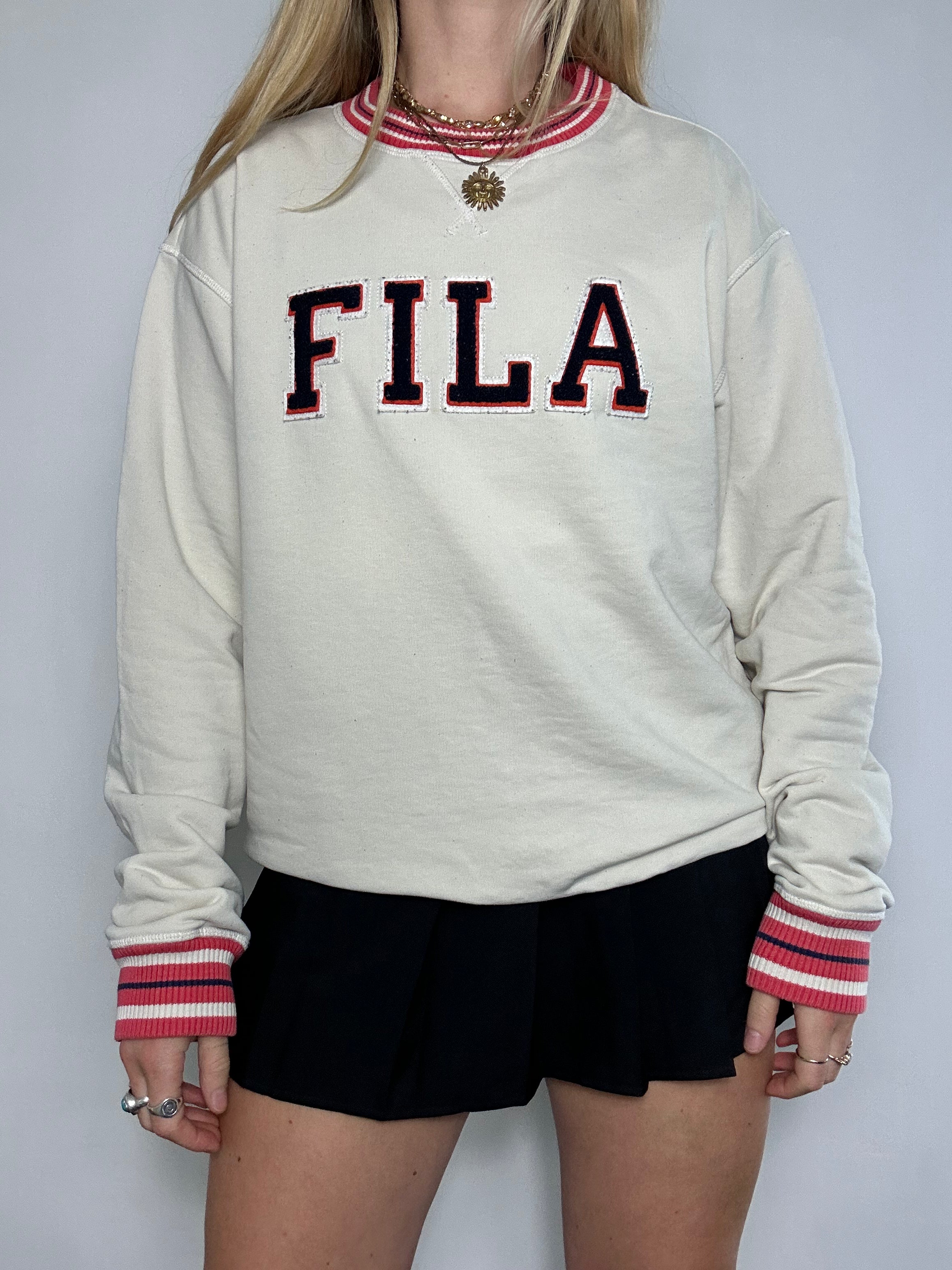 Fila 90's Cream Sweater Size M/L