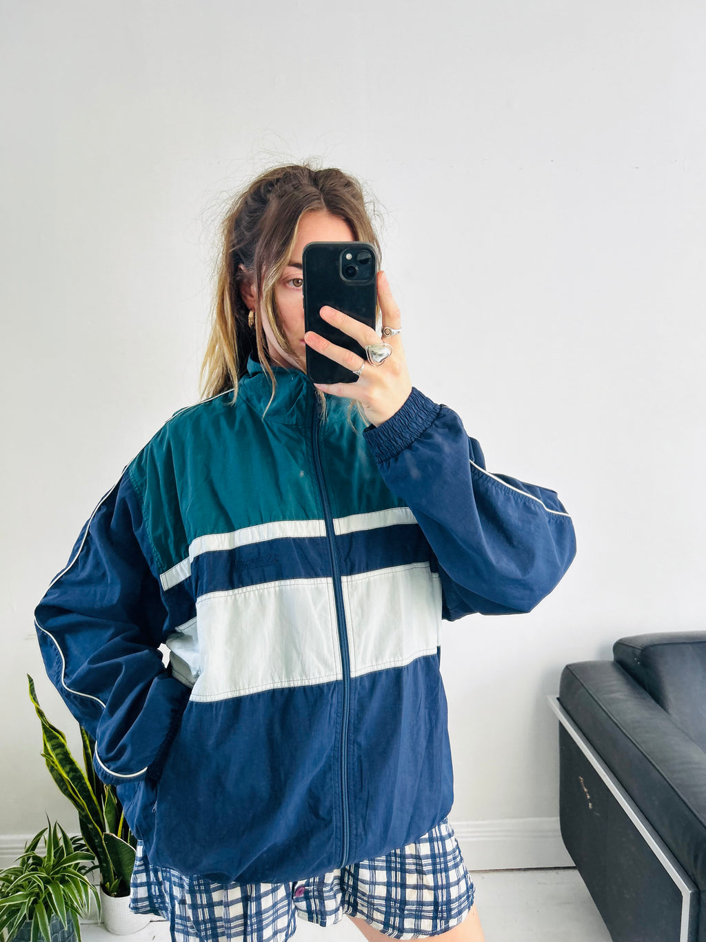 Green And Navy 90's Jacket Size M/L