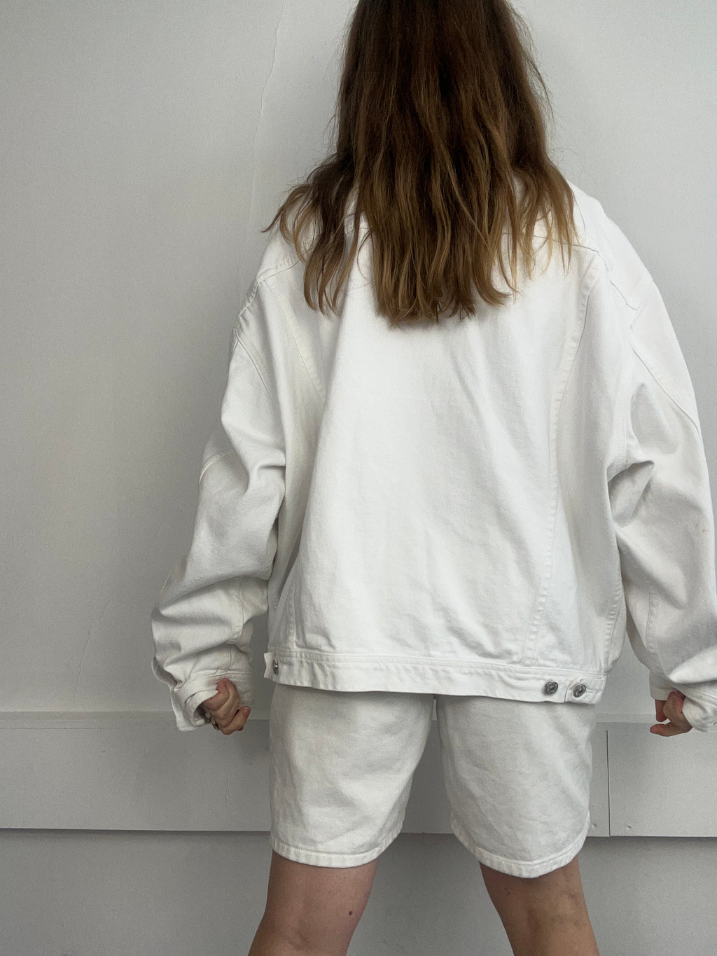White Denim Tommy Jacket Size L/XL