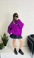 Purple 80's Half Zip Shell Jacket Size L