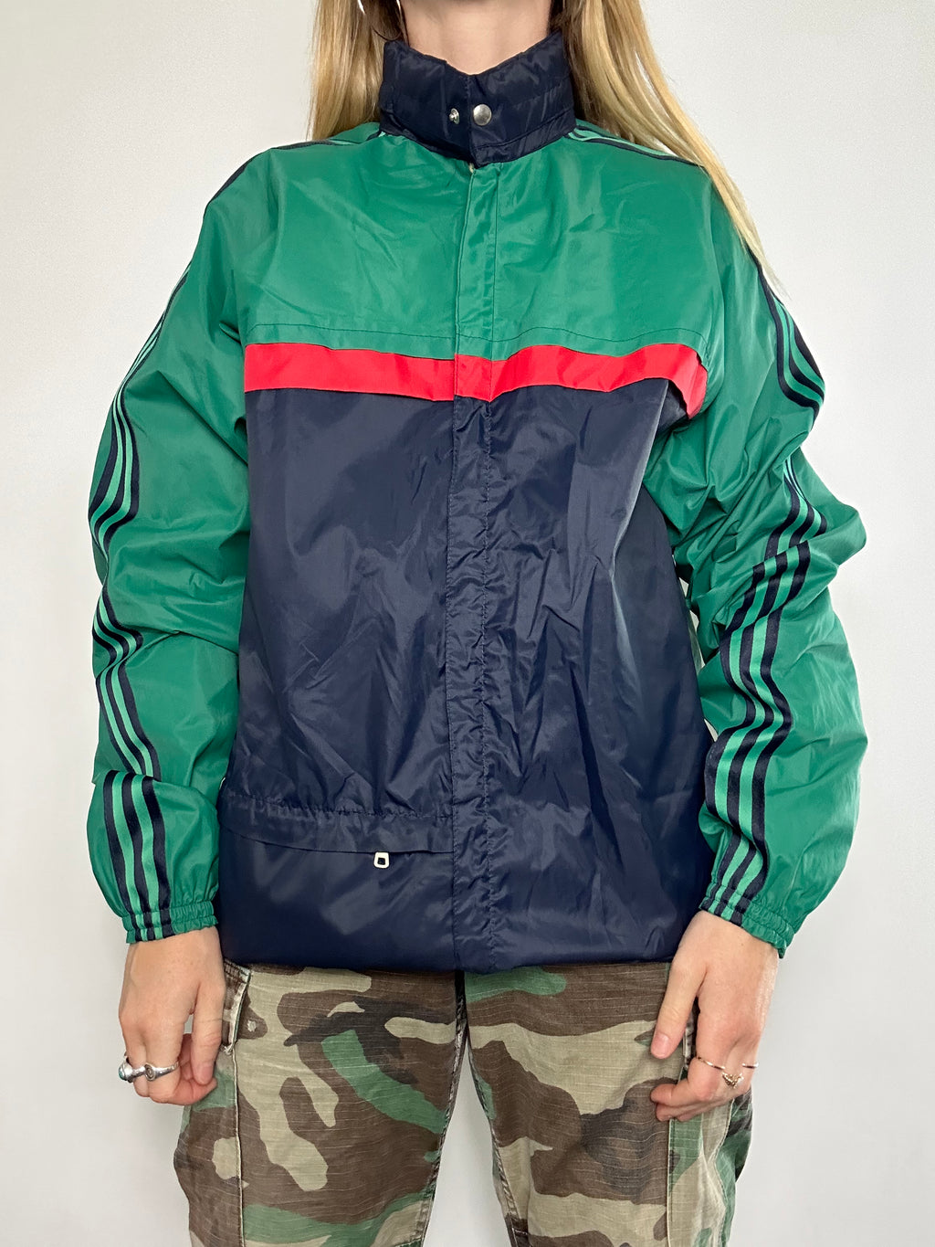 Green And Red Adidas Raincoat Size 10