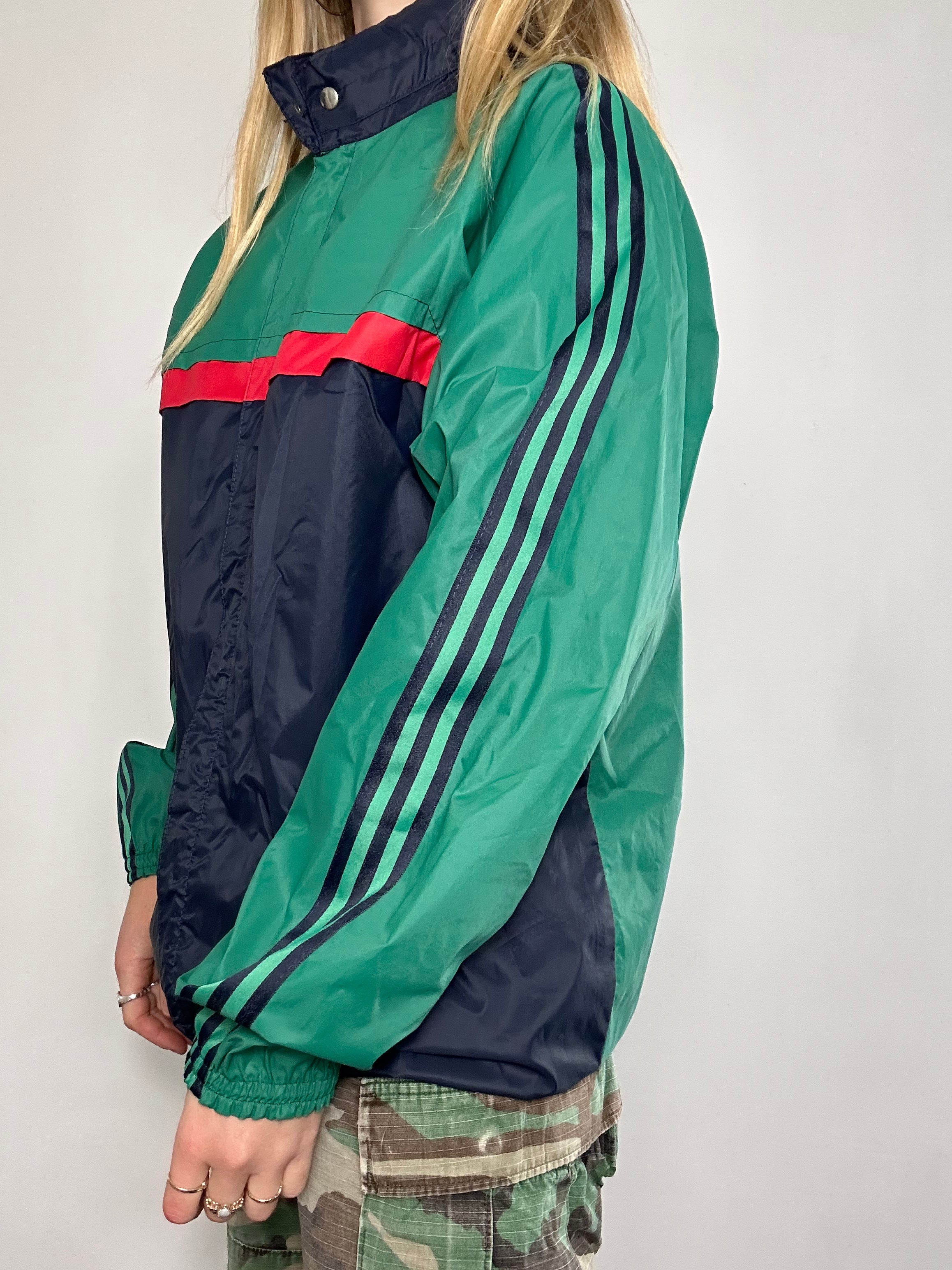 Green And Red Adidas Raincoat Size 10