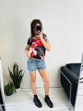 Denim Studded Micro Shorts Size 8