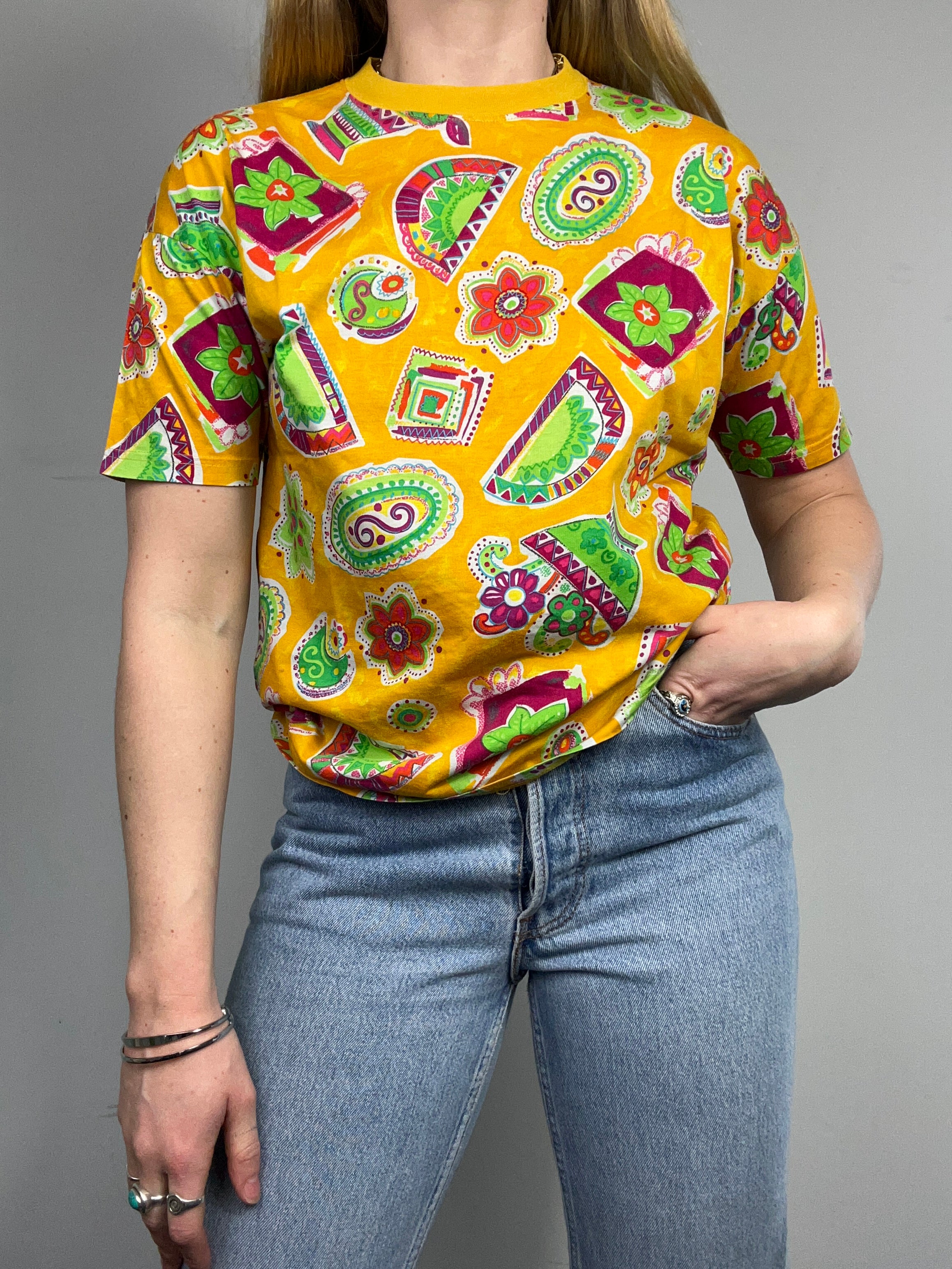 90's Floral Baby Tee Size 10