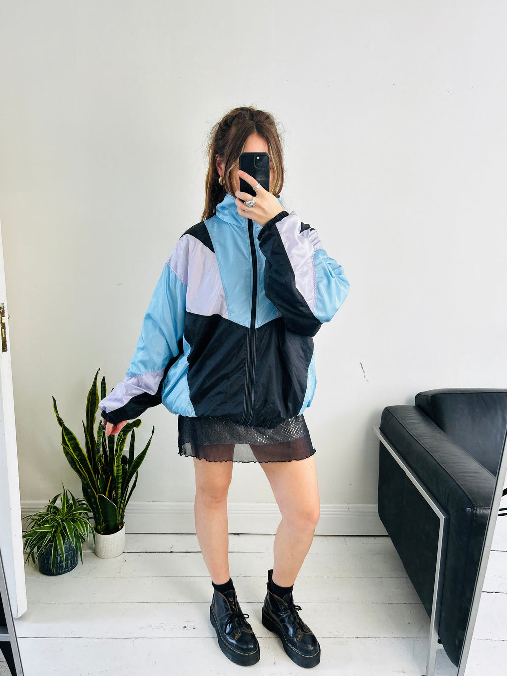 Blue Lilac Shell Jacket 80's Size L