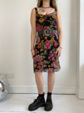 Floral Chiffon Midi Dress Size 8