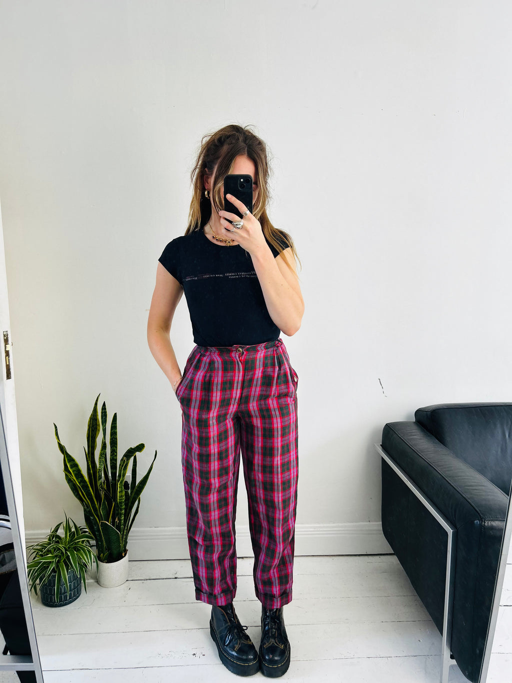 Pink Tartan Pants Size 6