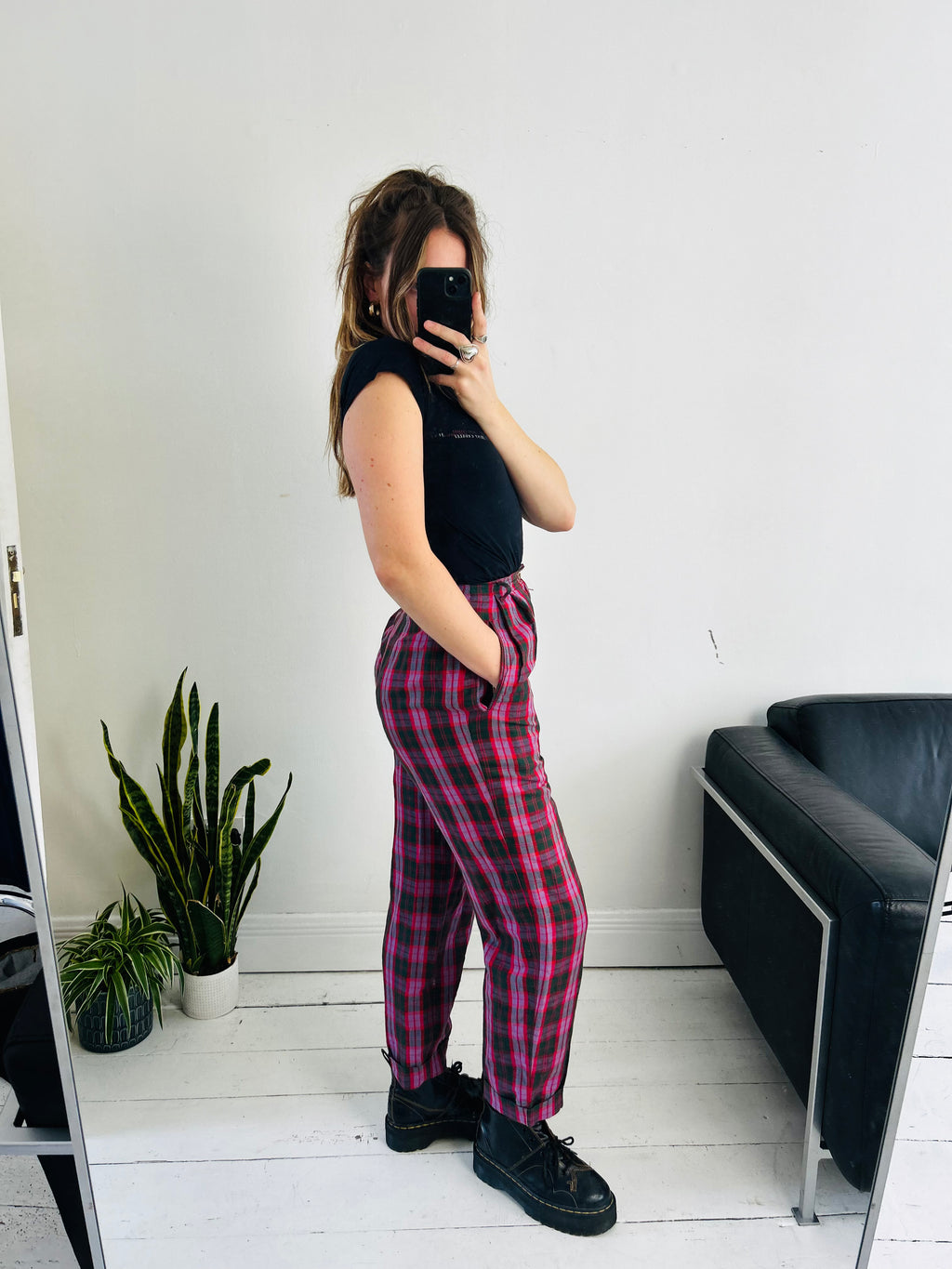 Pink Tartan Pants Size 6