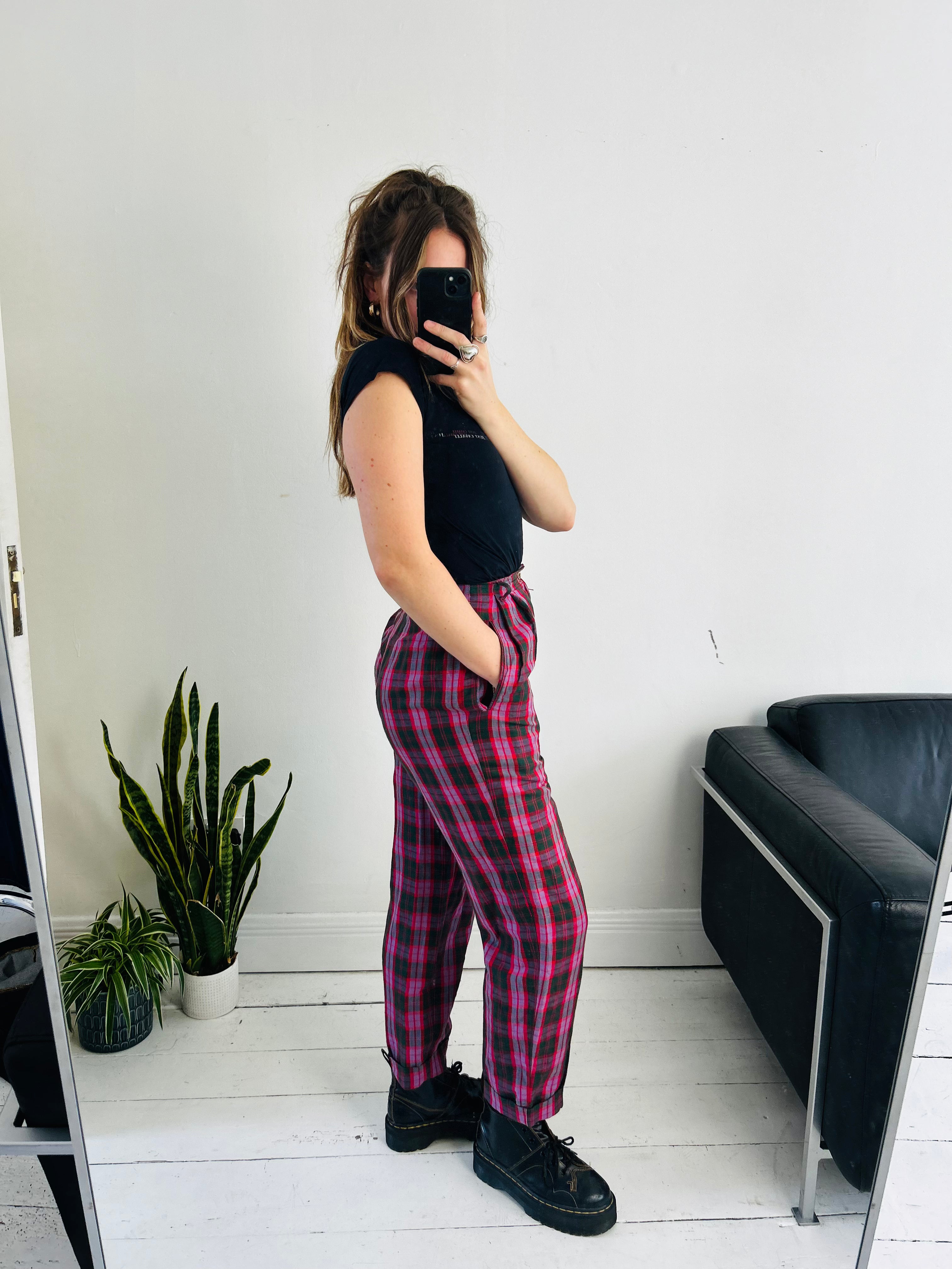 Pink Tartan Pants Size 6