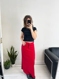 Red Maxi Skirt Size 12