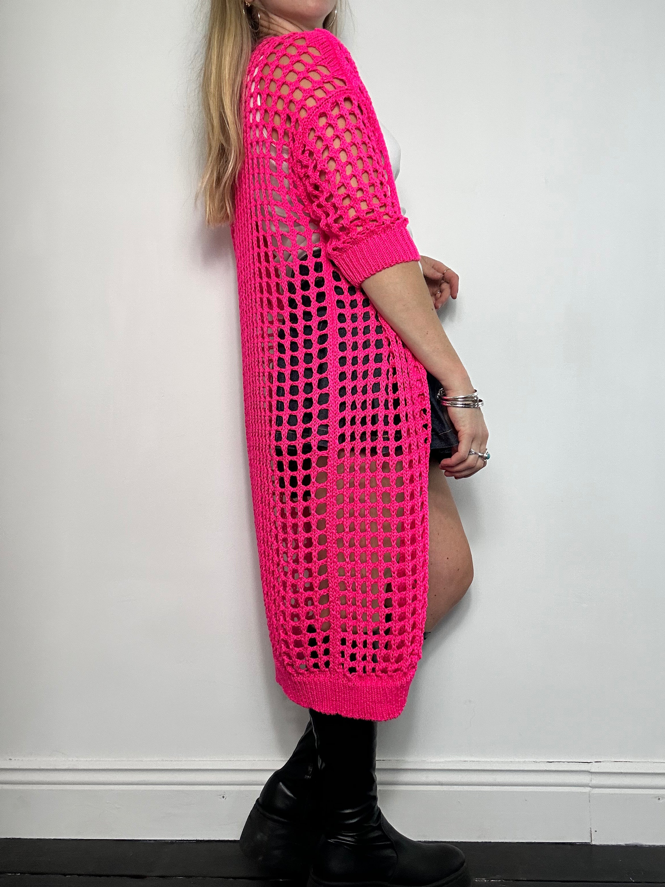 Pink Crochet Cardi Size 8