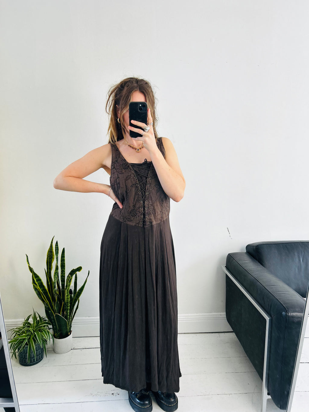 Brown 90's Corset Dress Size 12