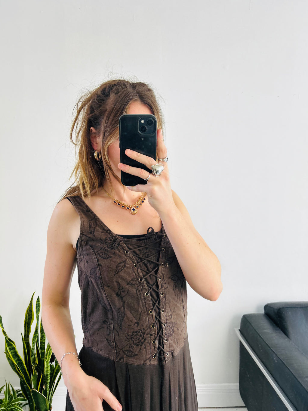 Brown 90's Corset Dress Size 12