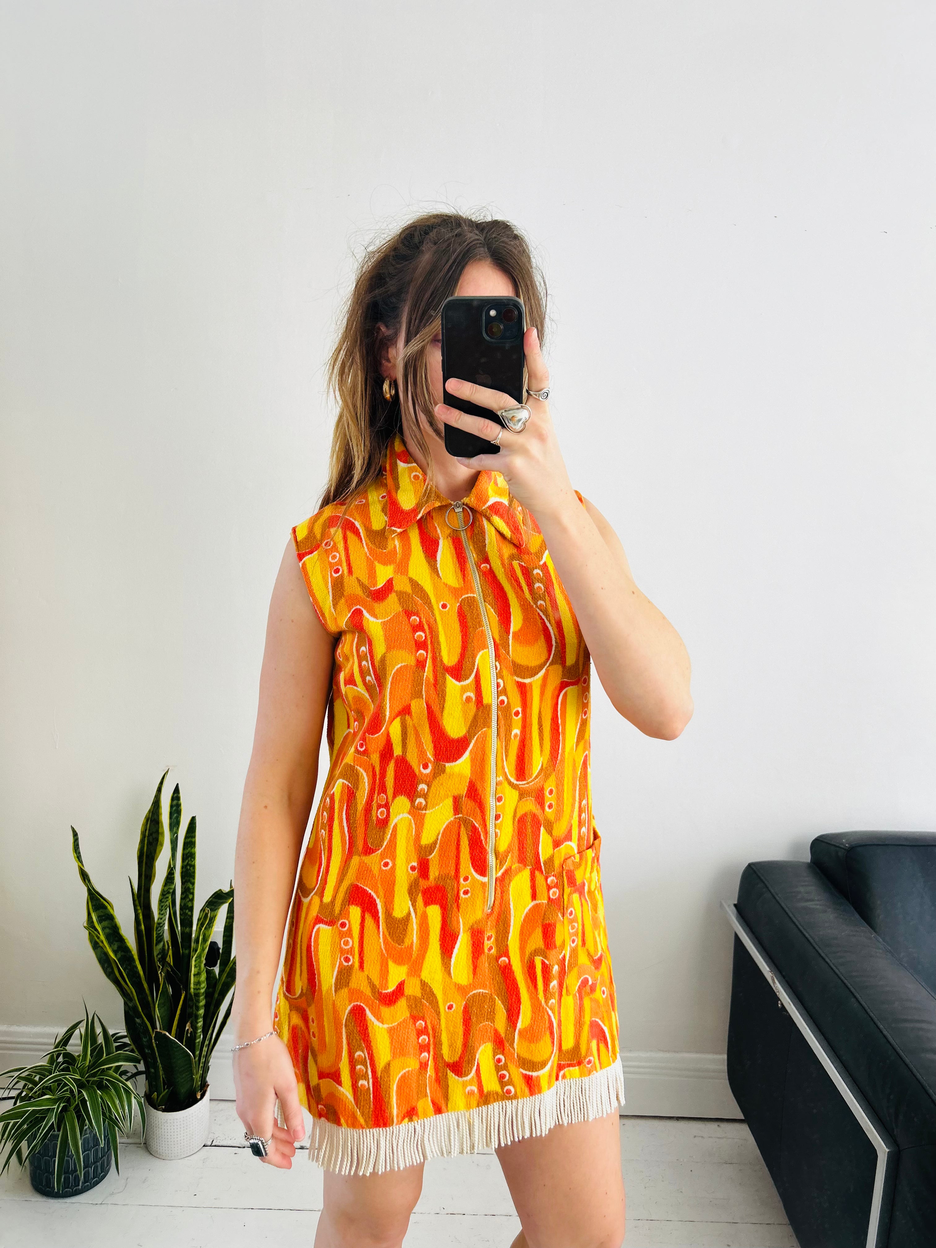 1960's Towlin Fringed Mini Dress Size 12