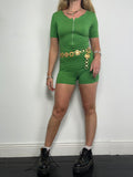 Green 1970's Playsuit Size 8