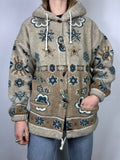 Fleece Floral Duffle Coat Size S/M