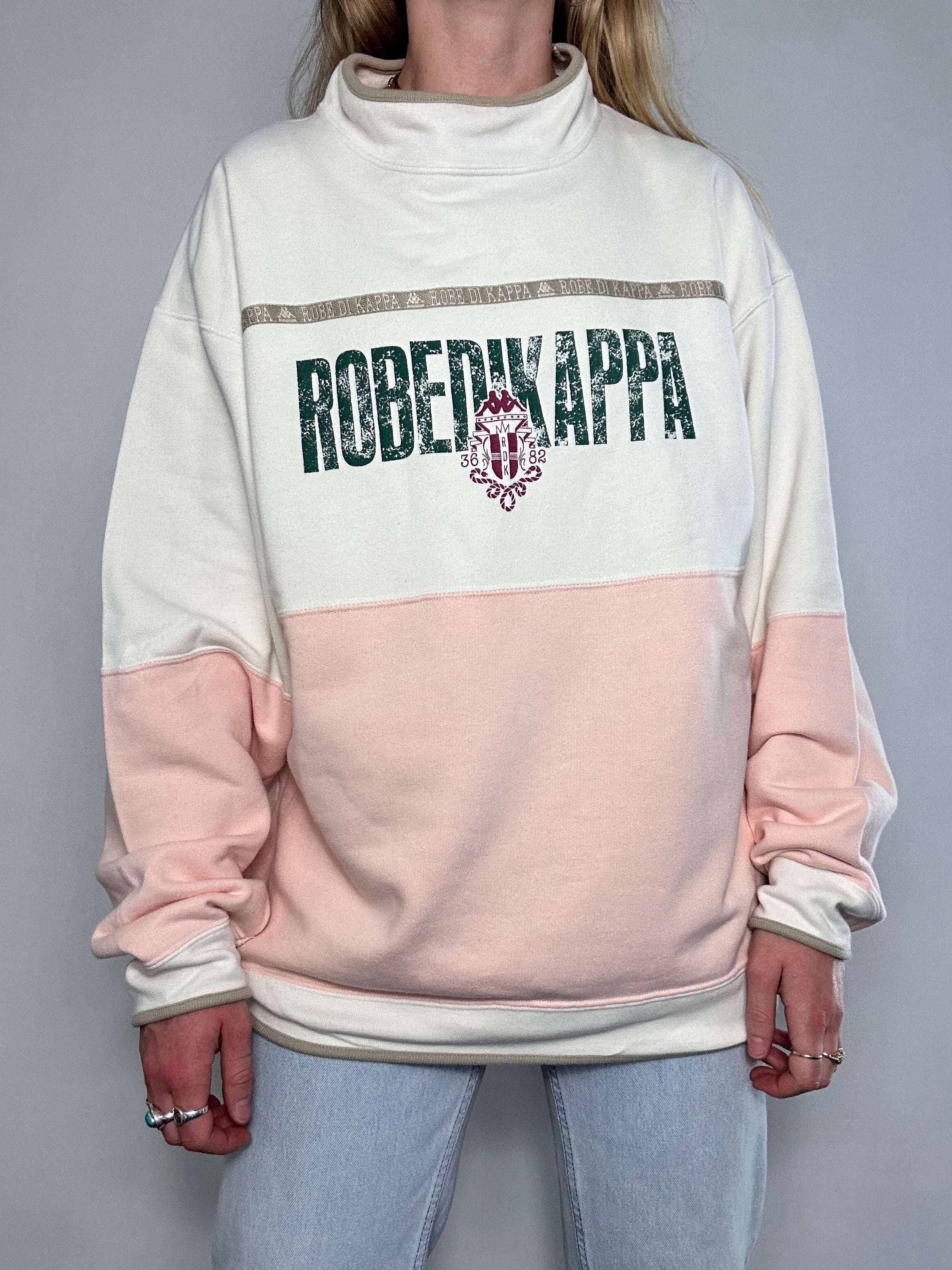 Pink And Cream Kappa Sweater Size L
