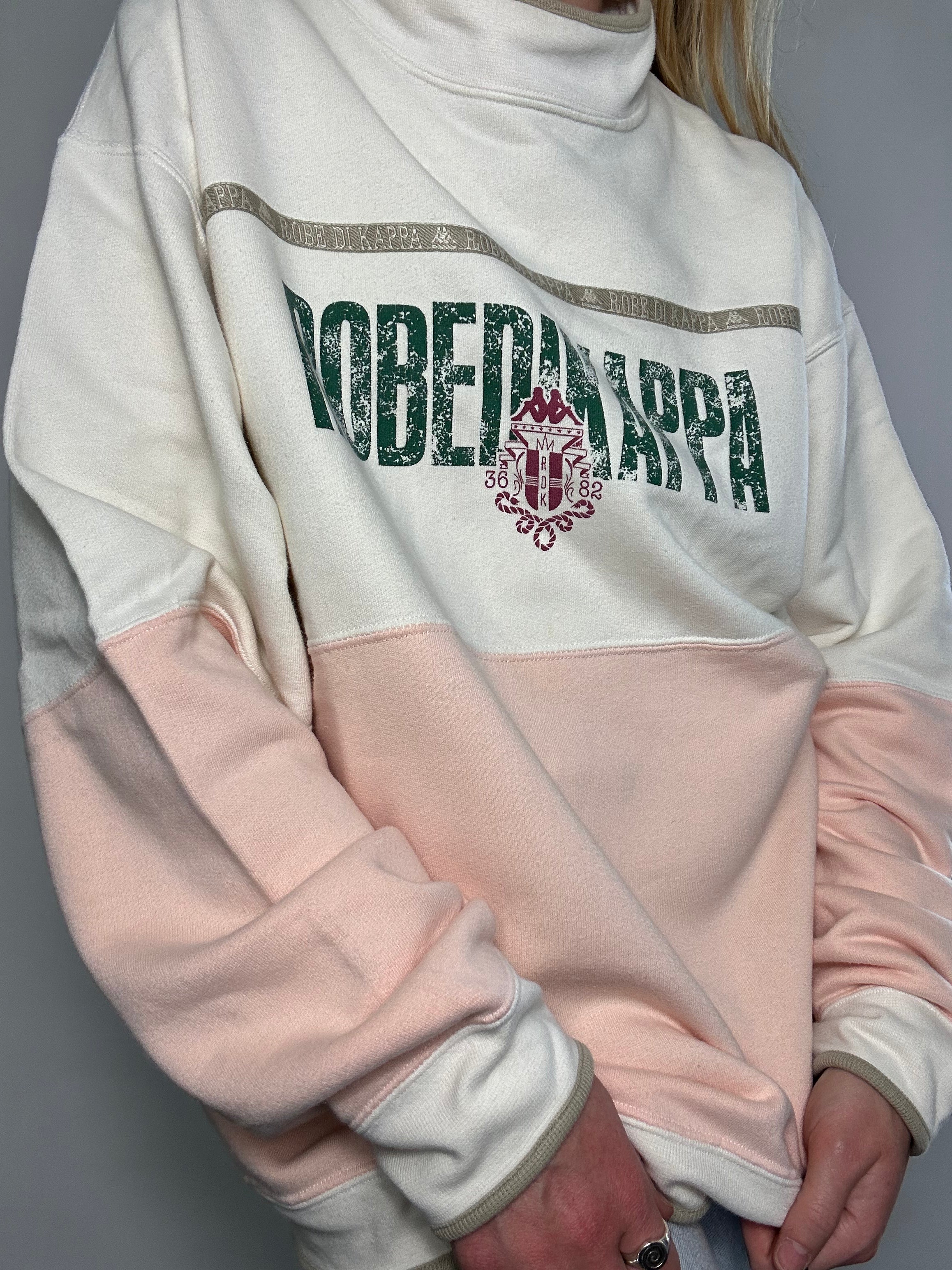 Pink And Cream Kappa Sweater Size L