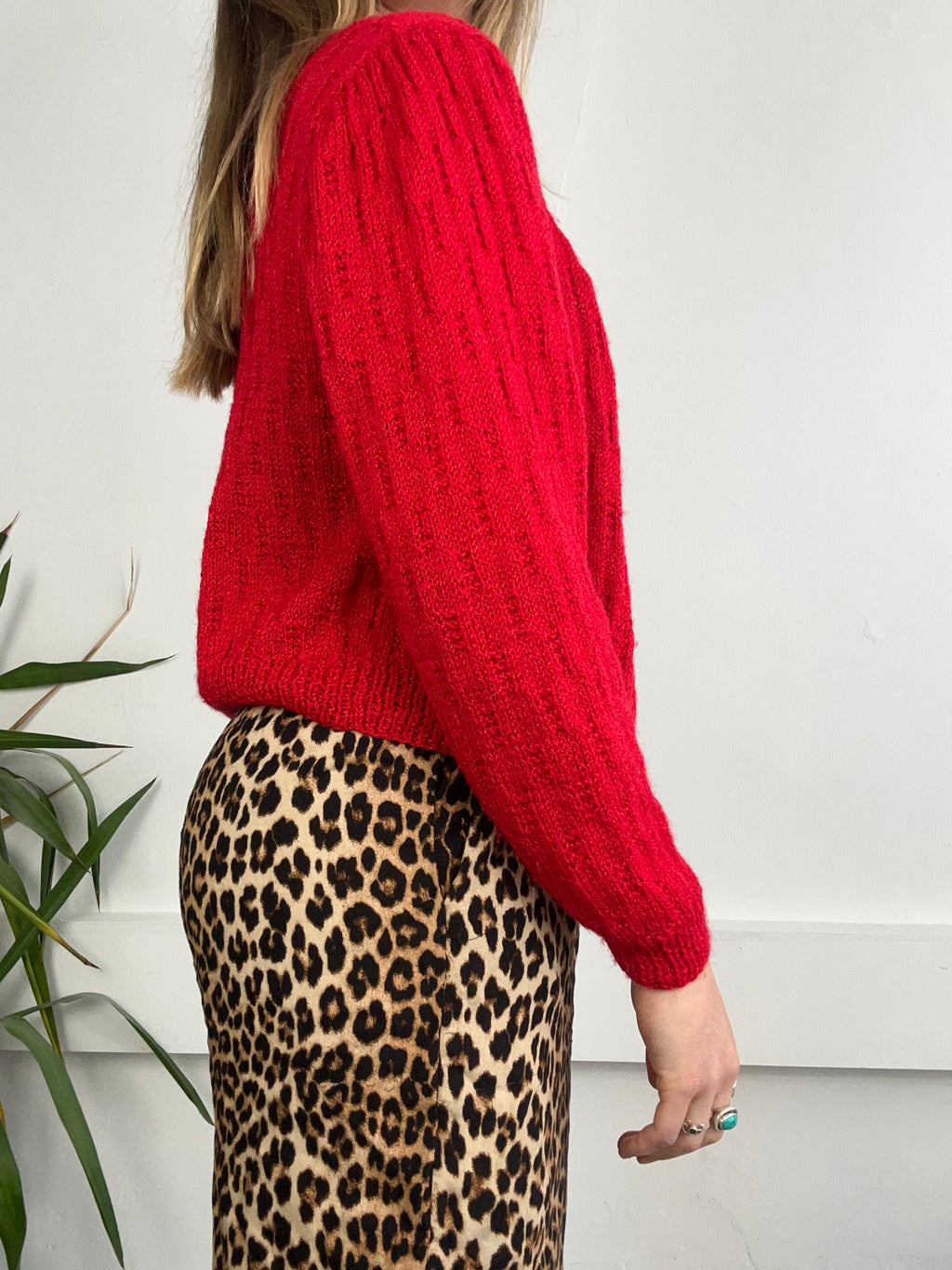 80's Red Cardigan size S