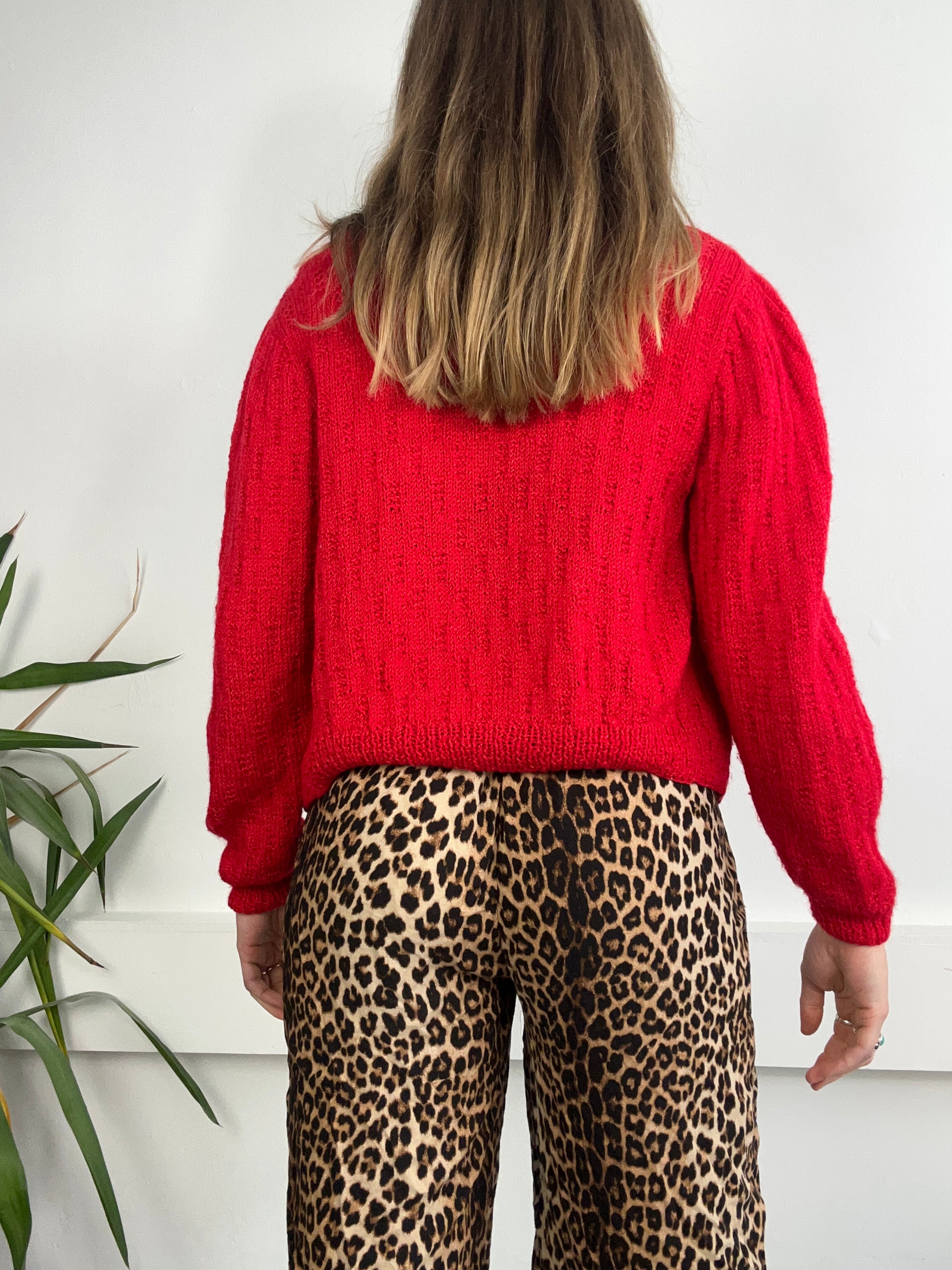 80's Red Cardigan size S
