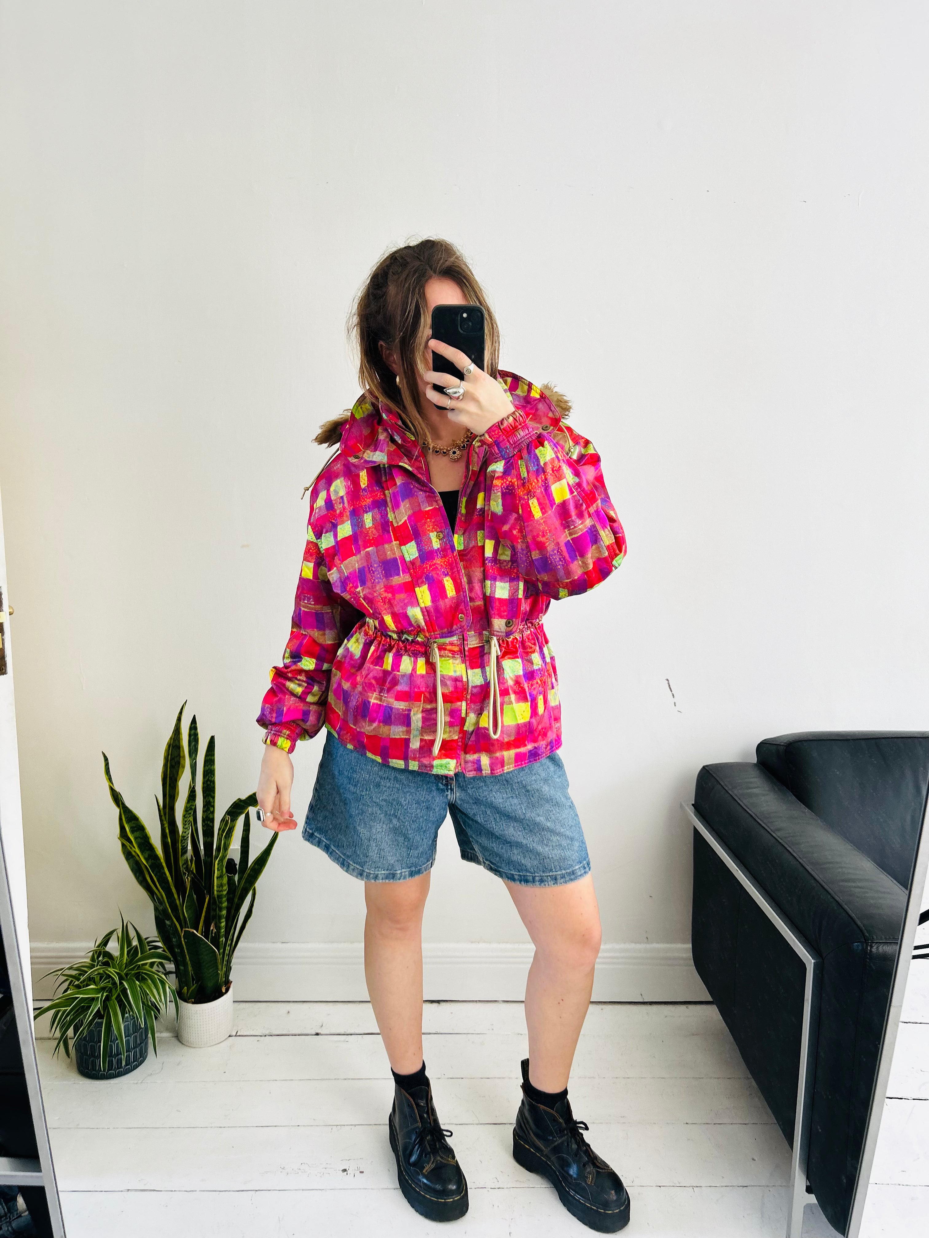 Checkered Ski Jacket Size 10