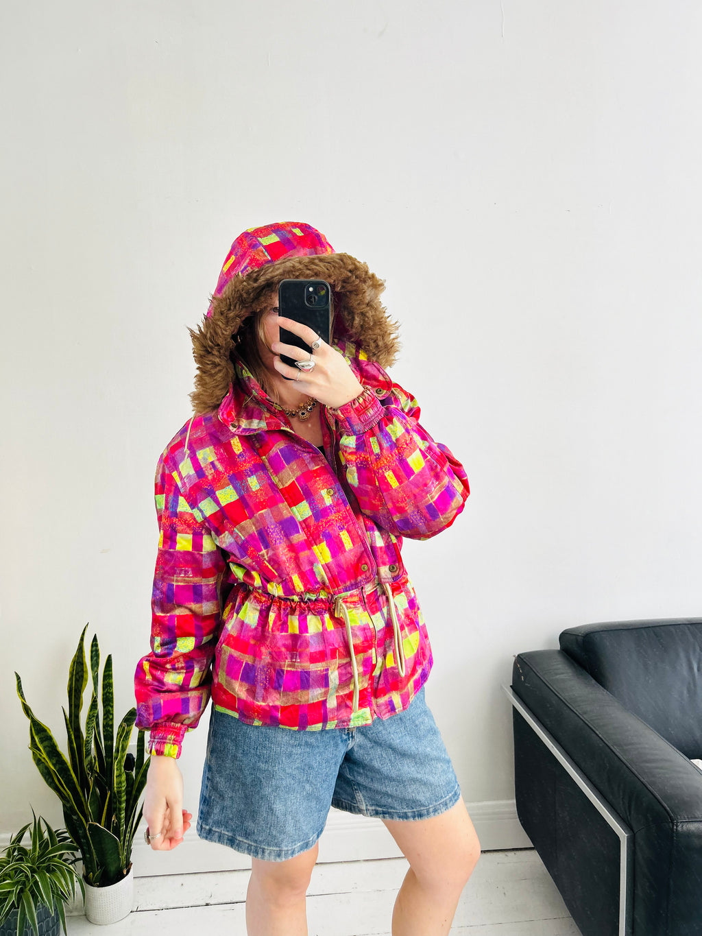 Checkered Ski Jacket Size 10