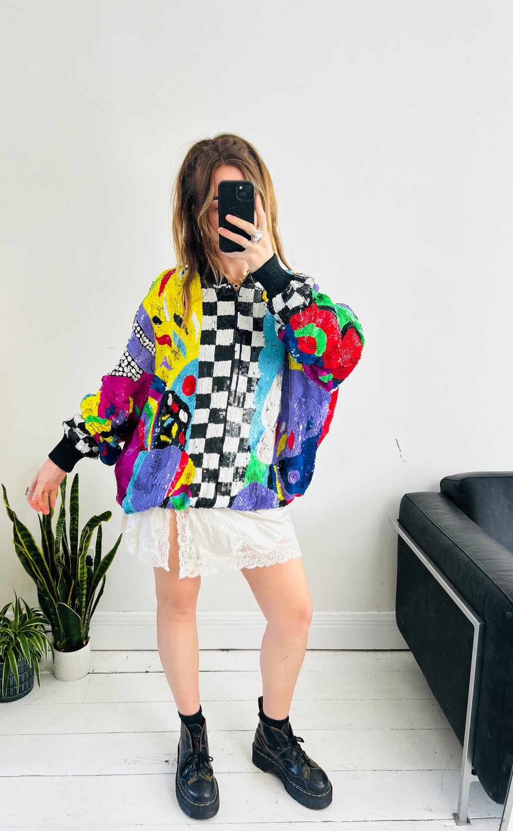 Super Rare Sequin 1980's Art Deco Bomber Jacket