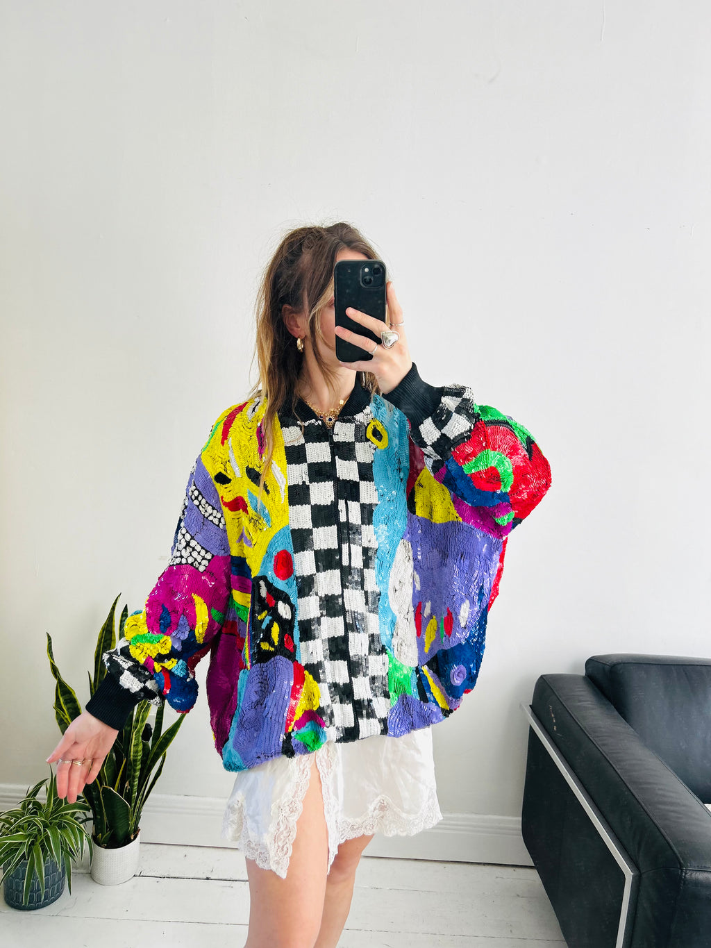 Super Rare Sequin 1980's Art Deco Bomber Jacket