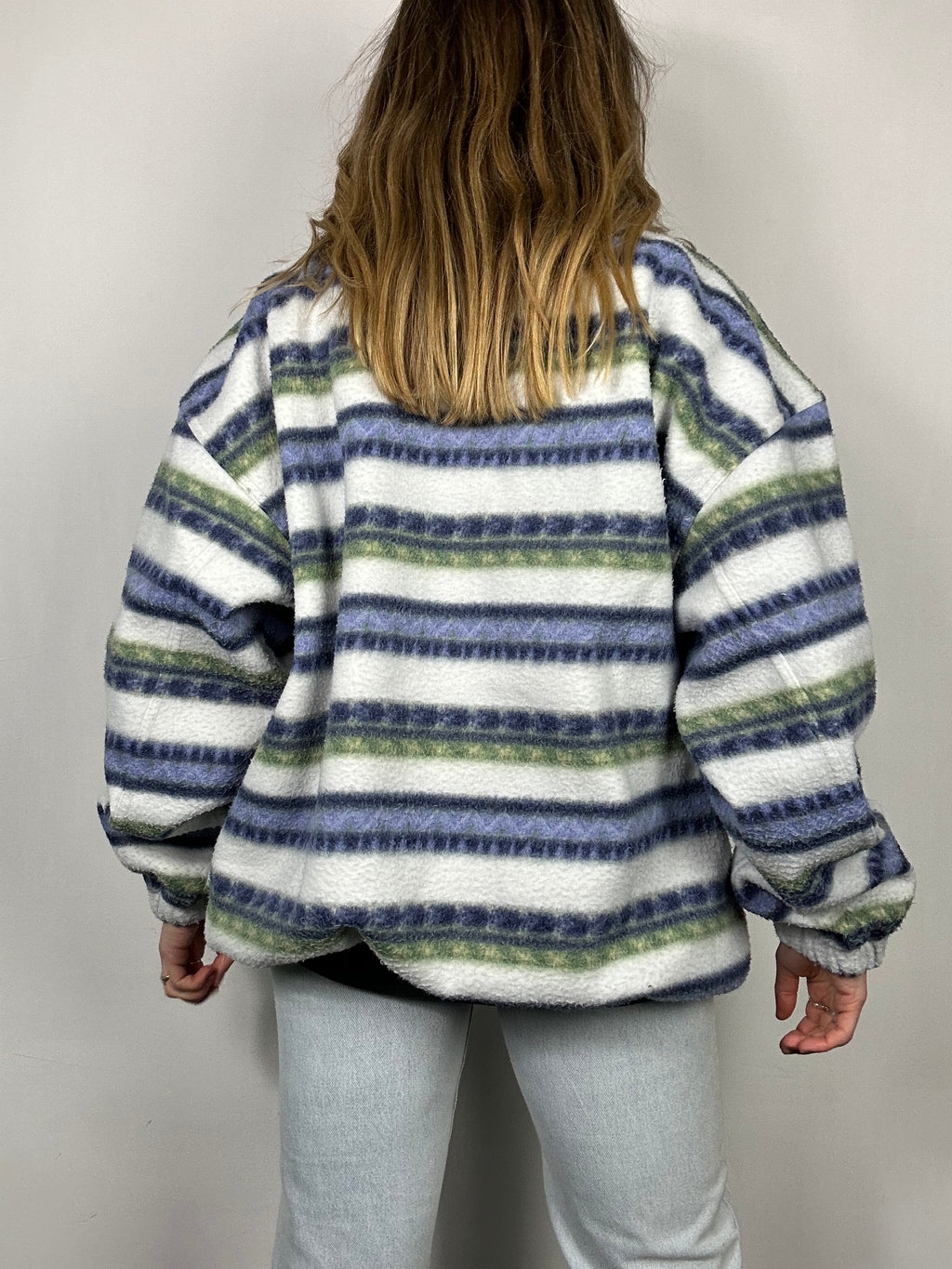 Striped Grey Fleece Size M