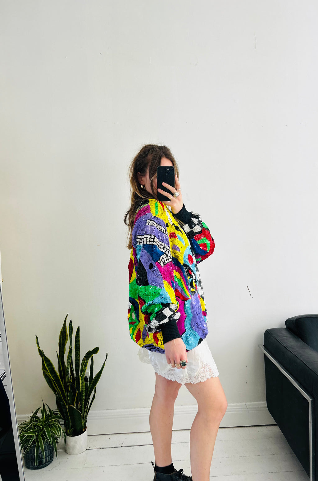 Super Rare Sequin 1980's Art Deco Bomber Jacket