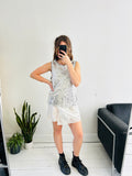 Silver 80's Vest top Size 14