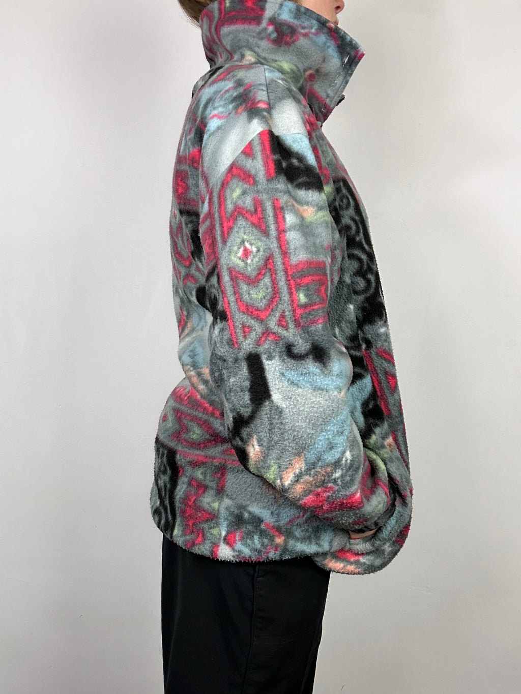 80's Crazy Print Fleece Size M