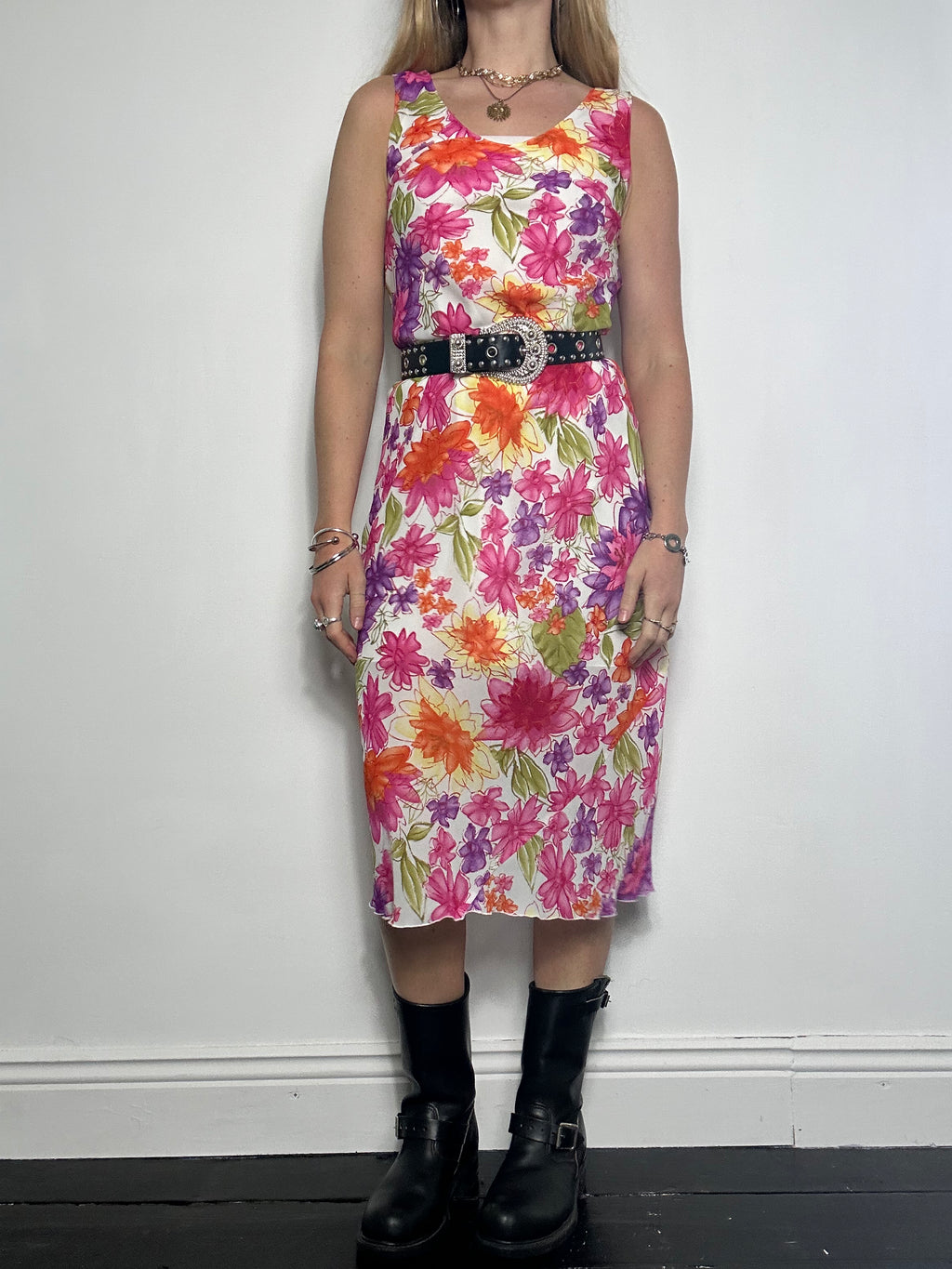 Floral 90's Midi Dress Size 8