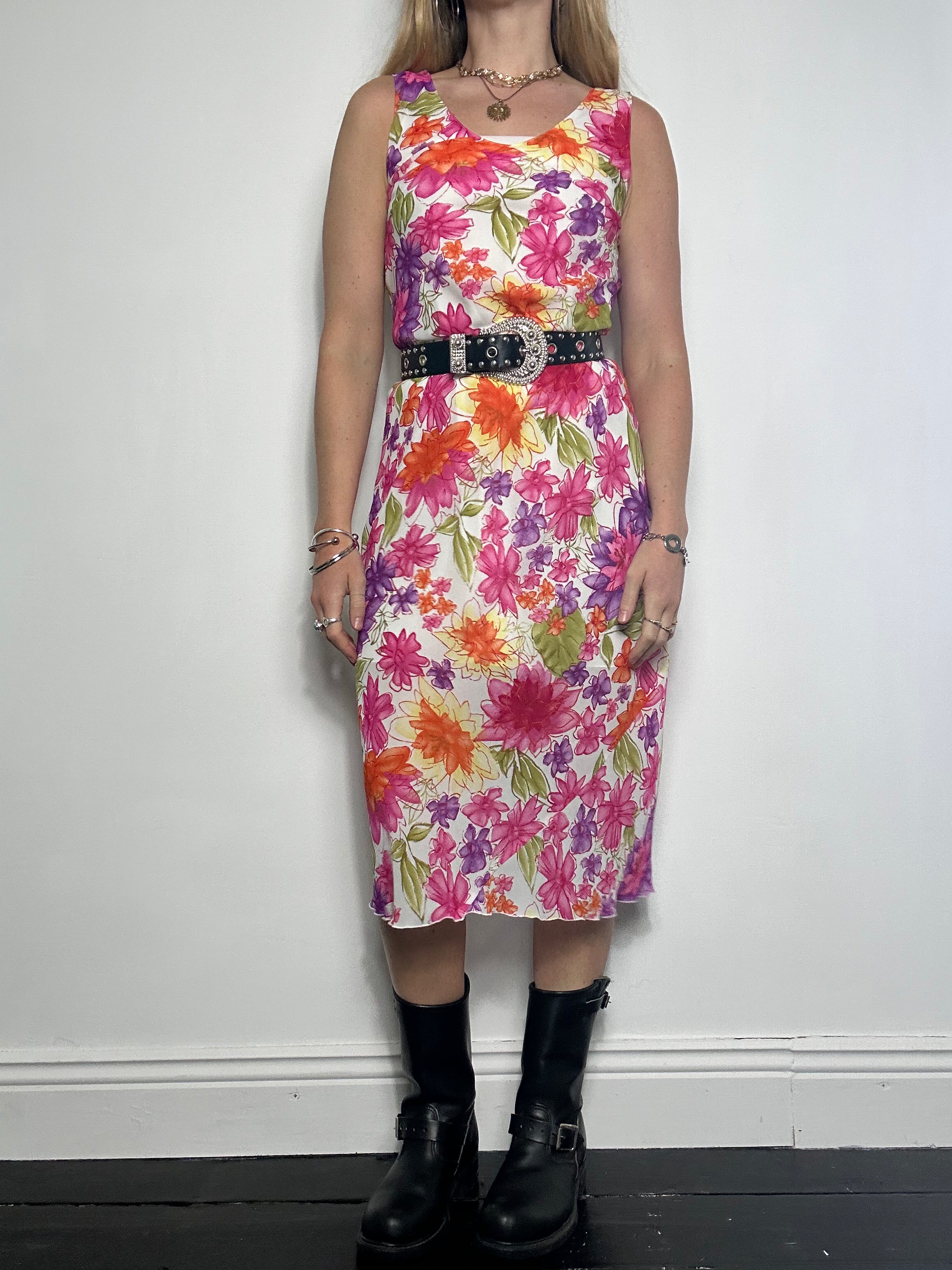 Floral 90's Midi Dress Size 8