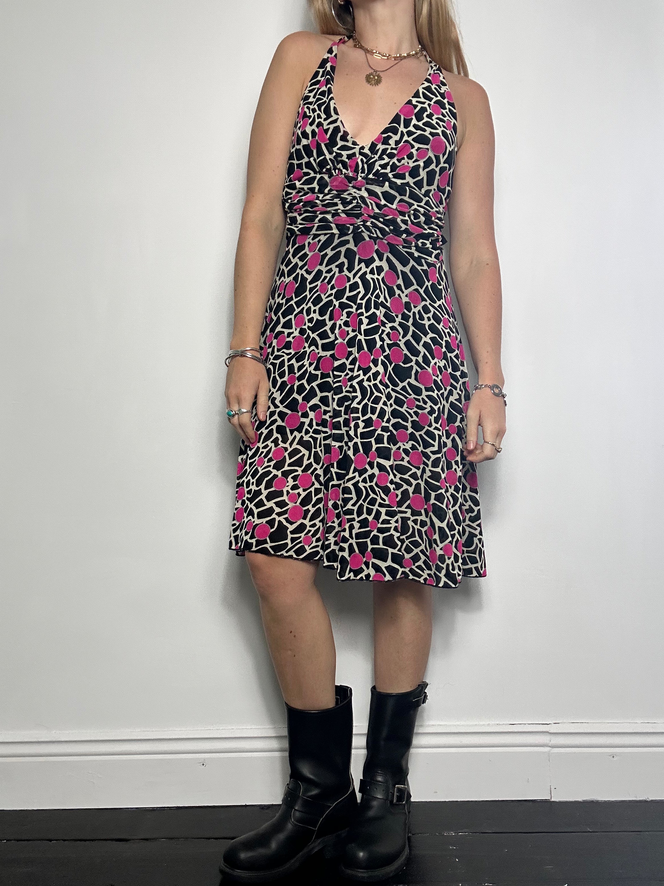 Polkadot mesh Halter Dress Size 10/12